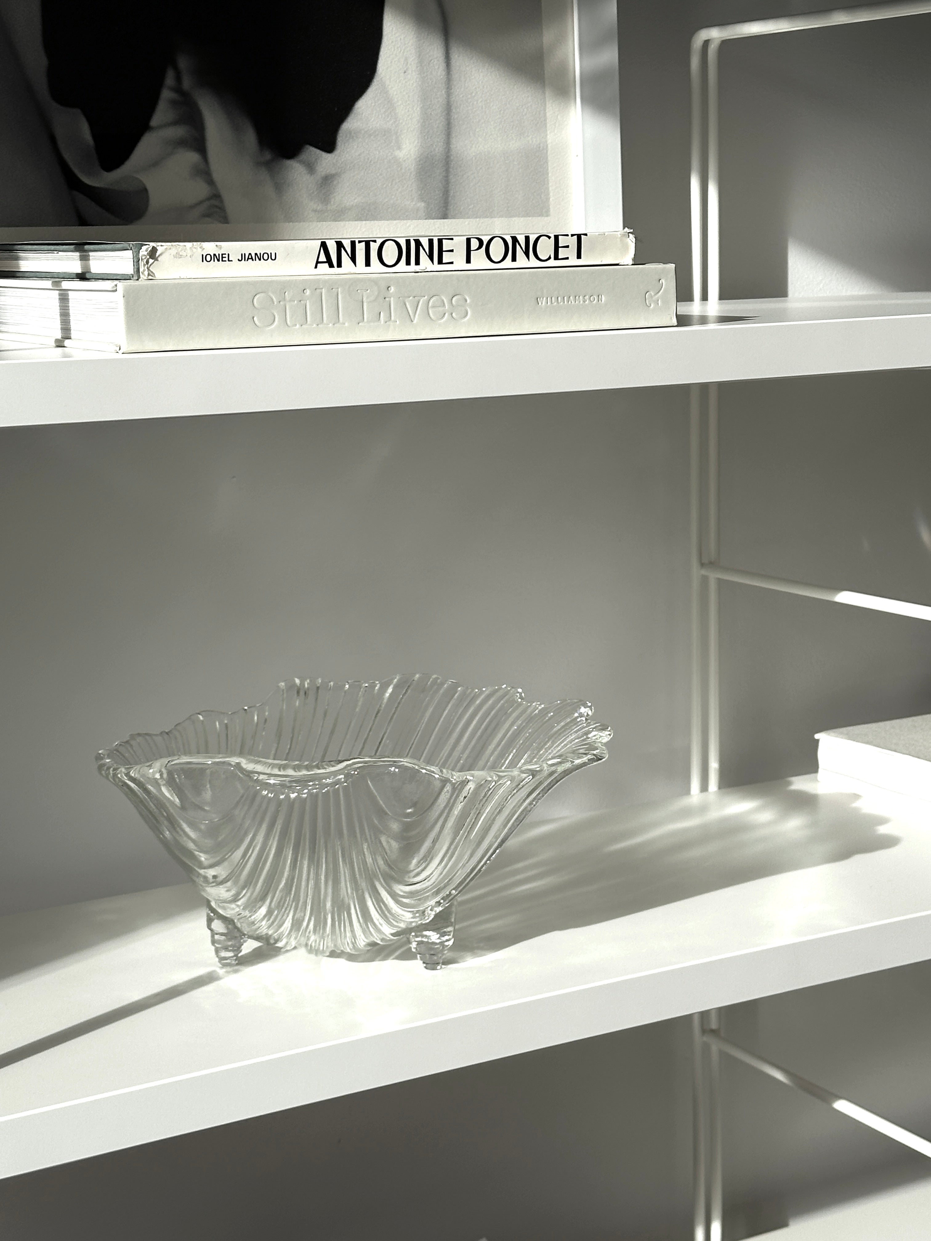 Shell Shaped Glass Bowl 1980s