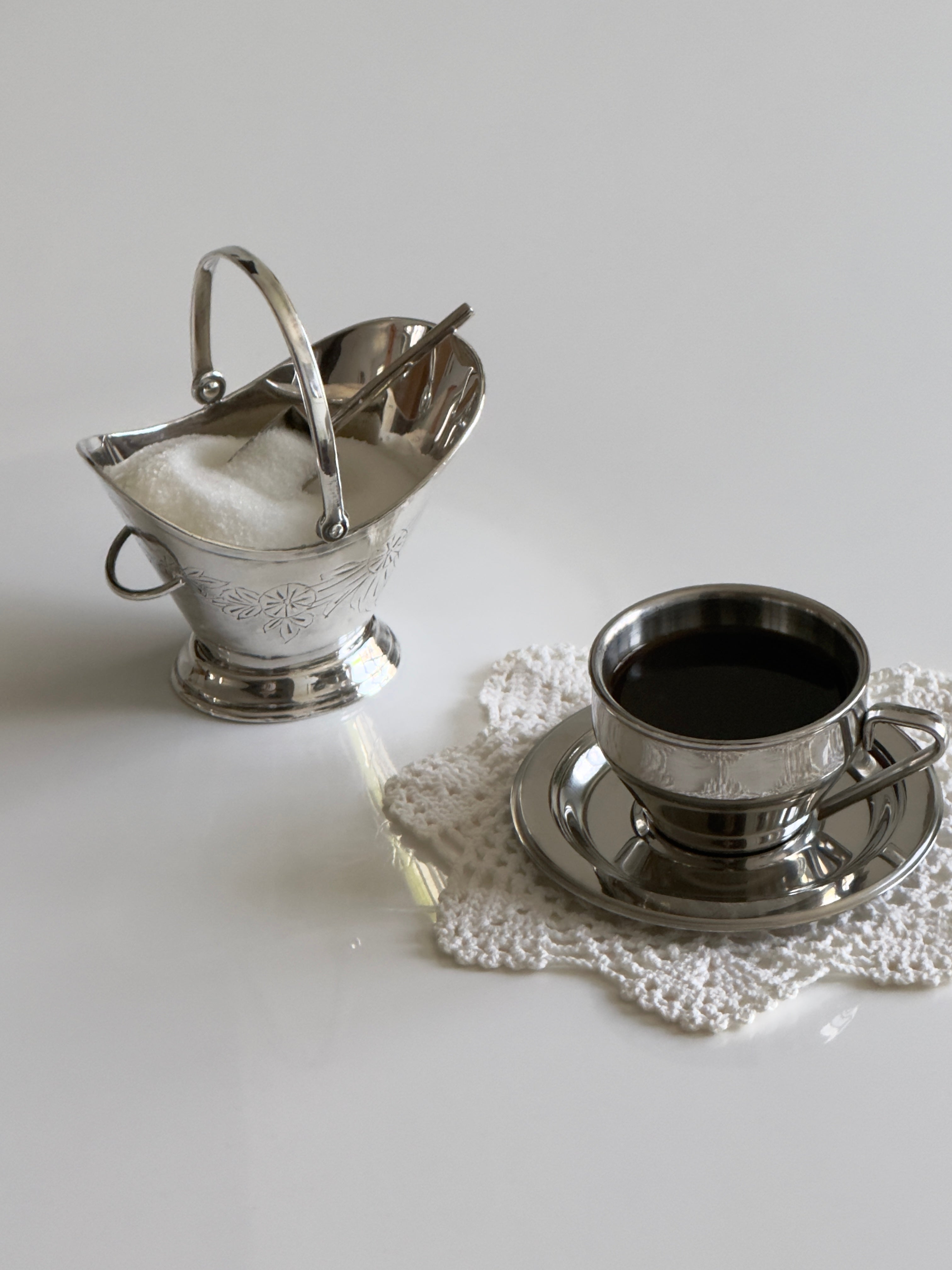 Vintage Silver Plated Sugar Scuttle