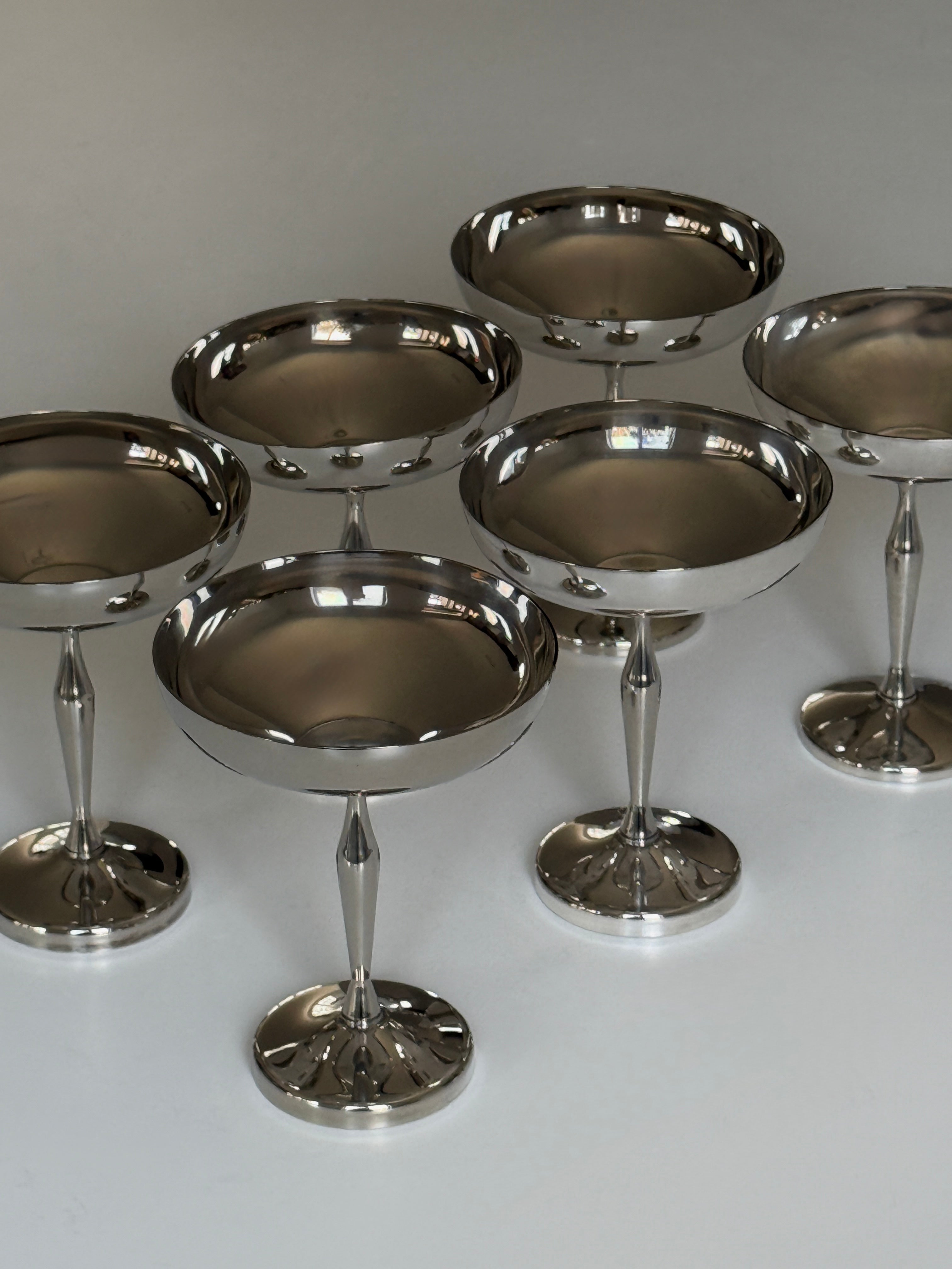 Italian Silver Plated Martini Coupes (set of 6)