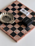 Black & Pink Marble Chessboard