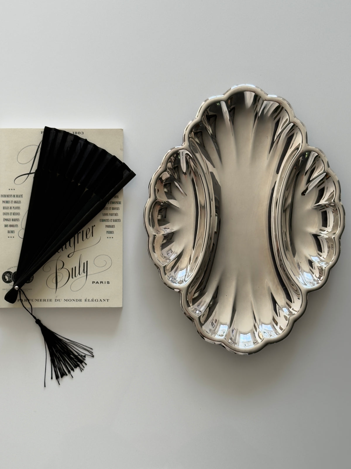 BIRKS Scalloped Silver Plate Divided Serving Dish