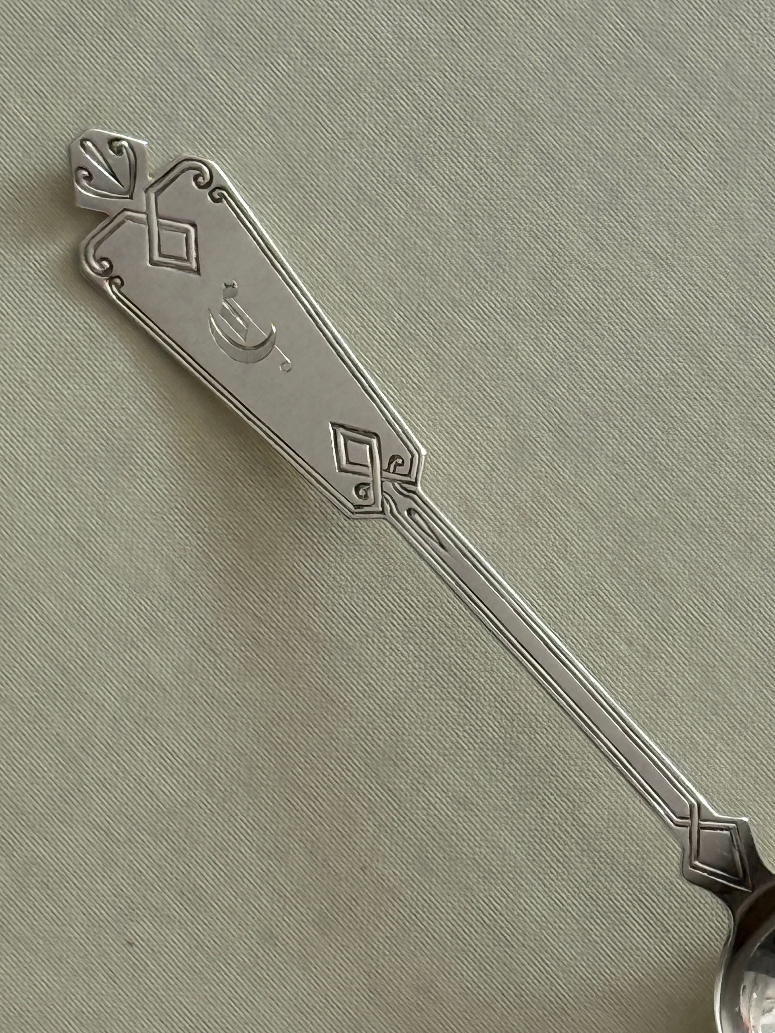 Antique Sterling Silver Serving Spoon