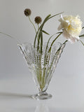 Large Vintage Lead Crystal Fan Vase