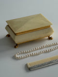 Italian Alabaster Footed Jewelry Box 1960s