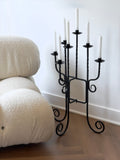 Vintage Wrought Iron Floor Candelabra