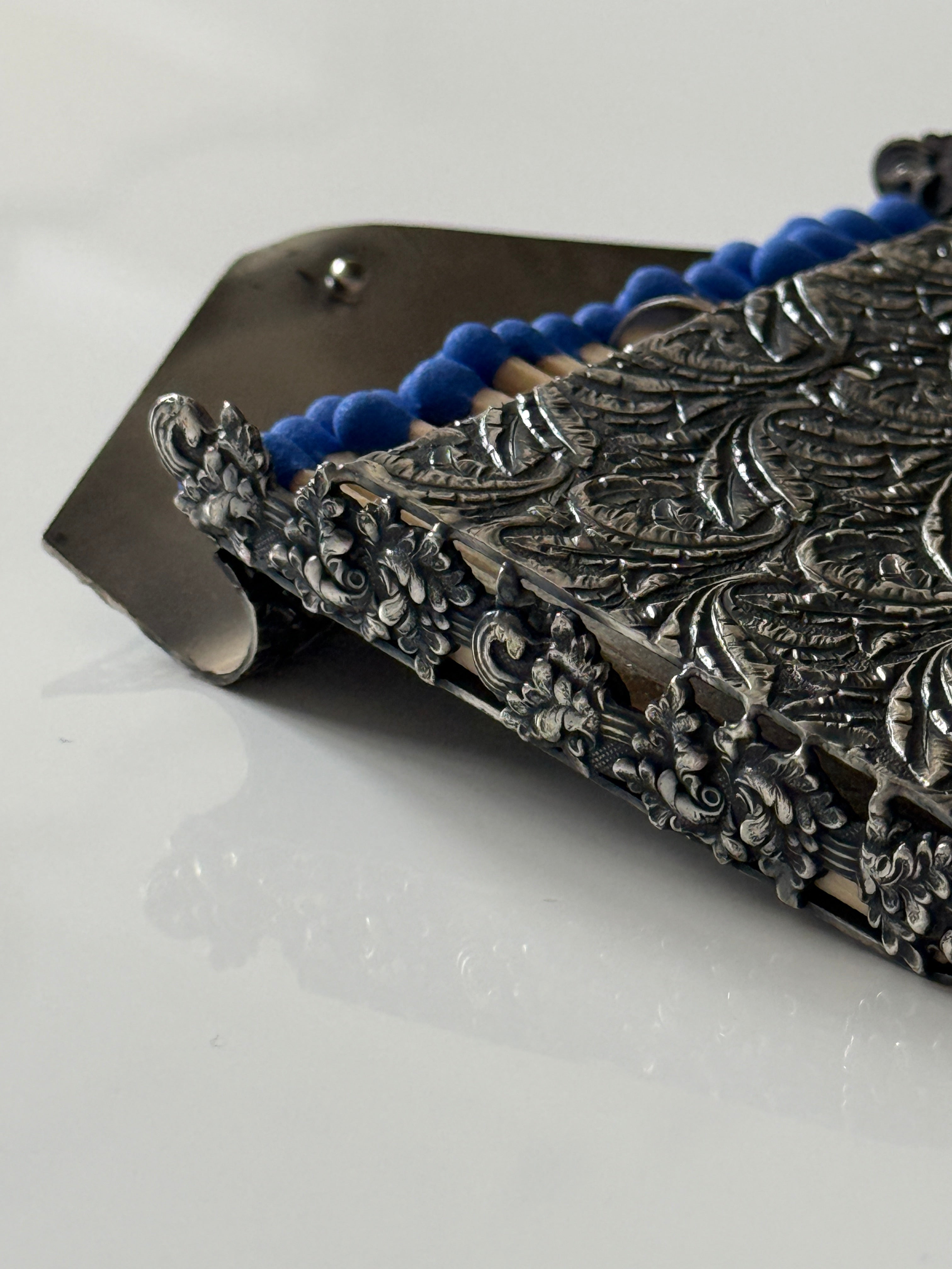 Vintage Repoussé Floral Matchbox Holder
