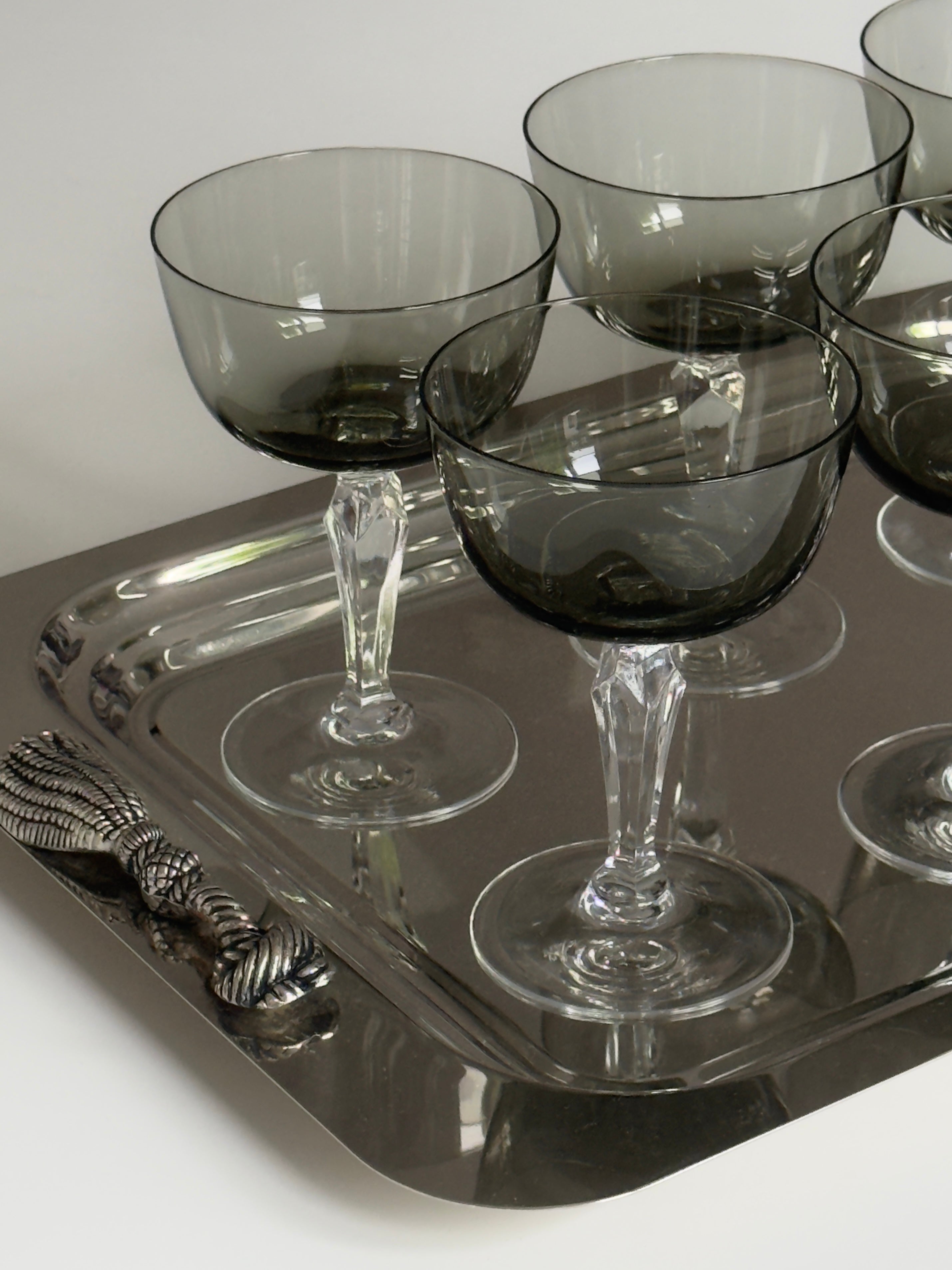 Smoked Crystal Cocktail Glasses – Set of 6