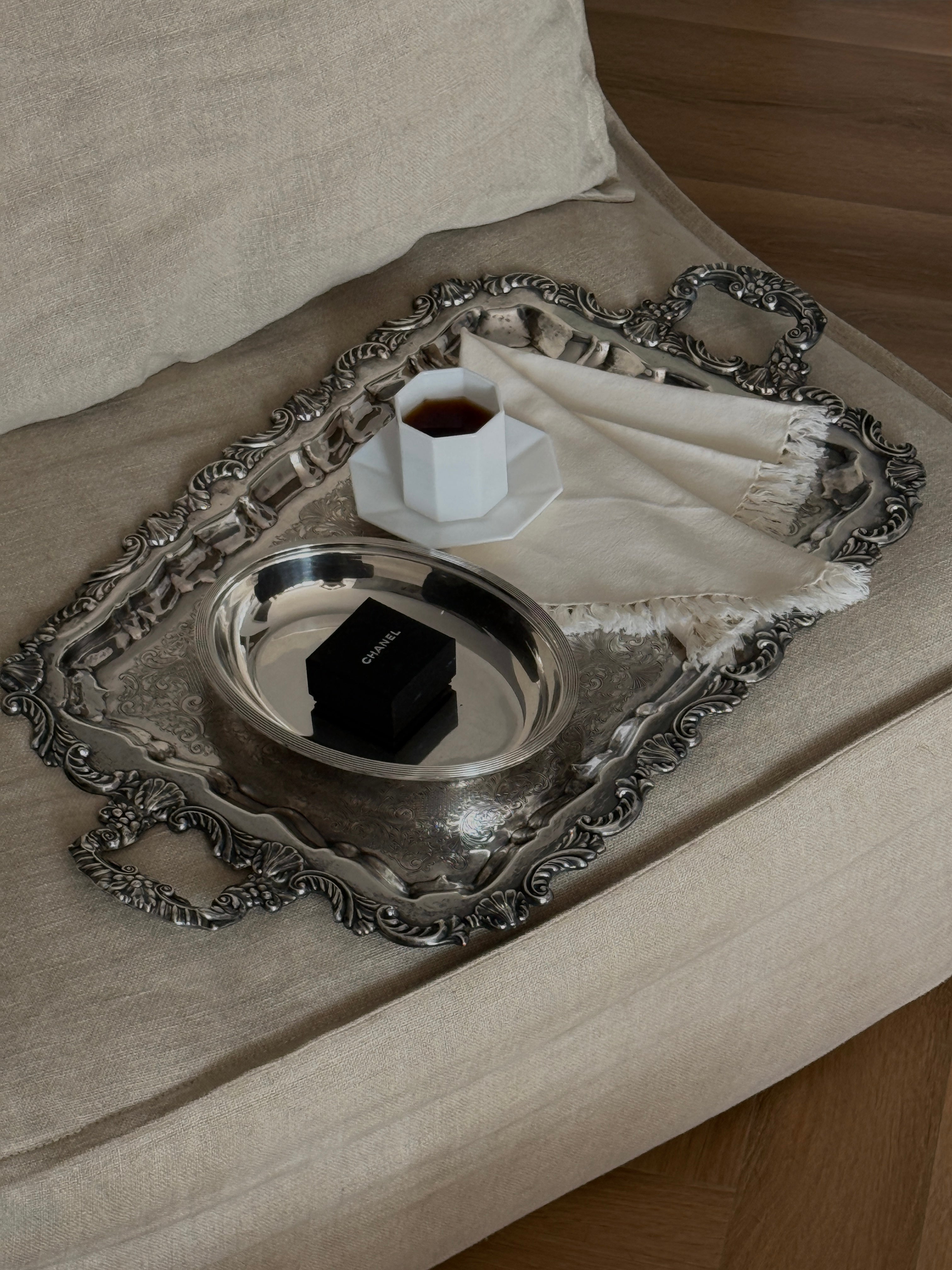 Antique Large Silver Plated Tray