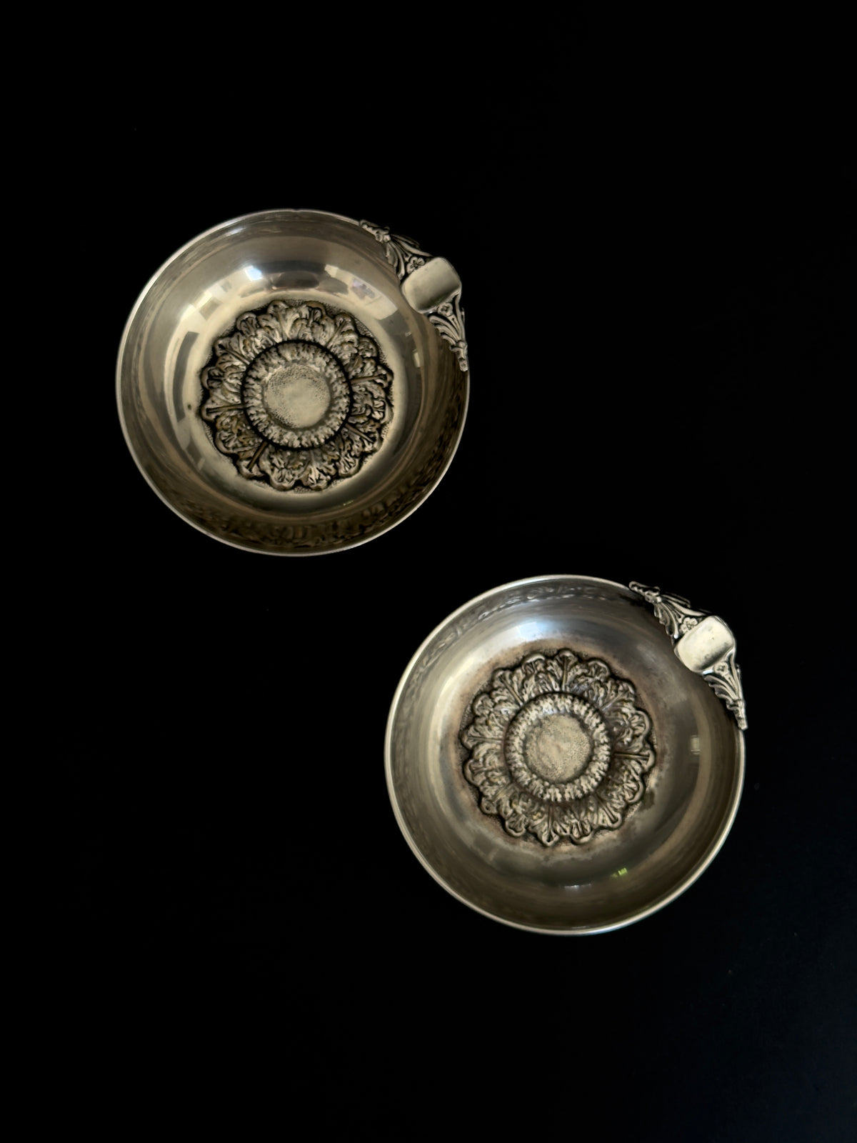 Floral Medallion Ashtrays — Set of Two