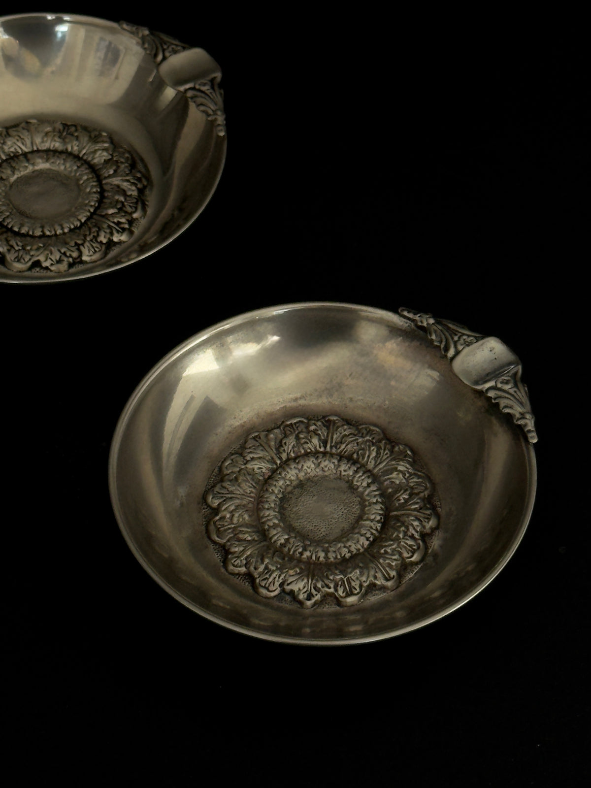 Floral Medallion Ashtrays — Set of Two
