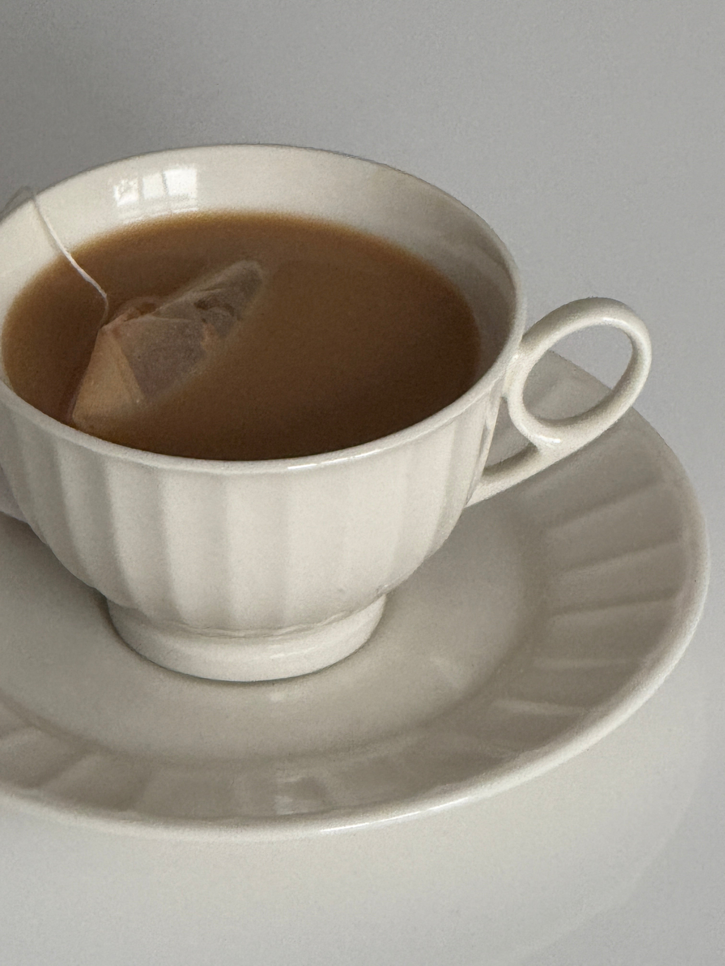 Set of Ivory Tea Cups and Saucers (set of 4)