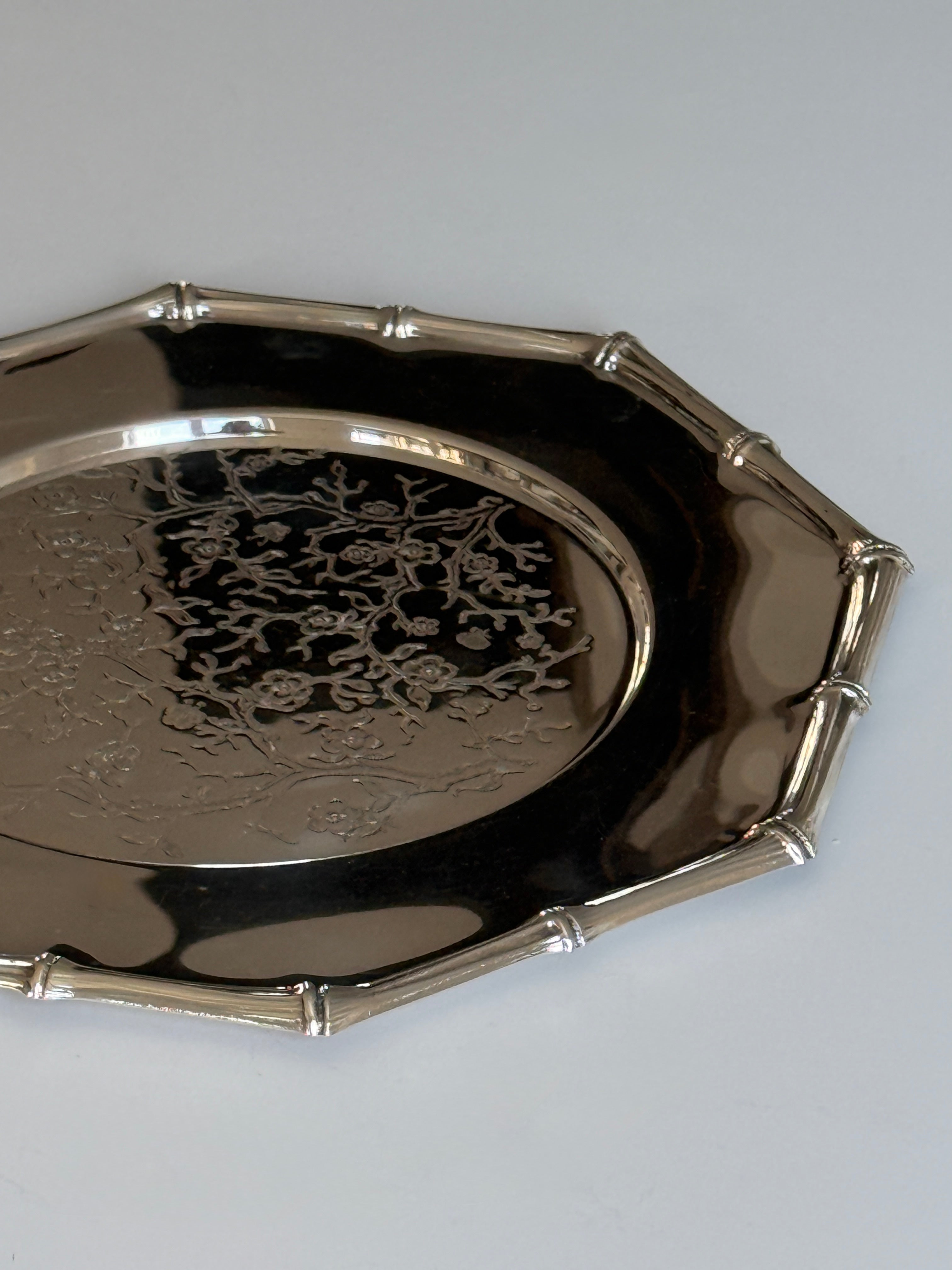 Silver Plated Bamboo Tray