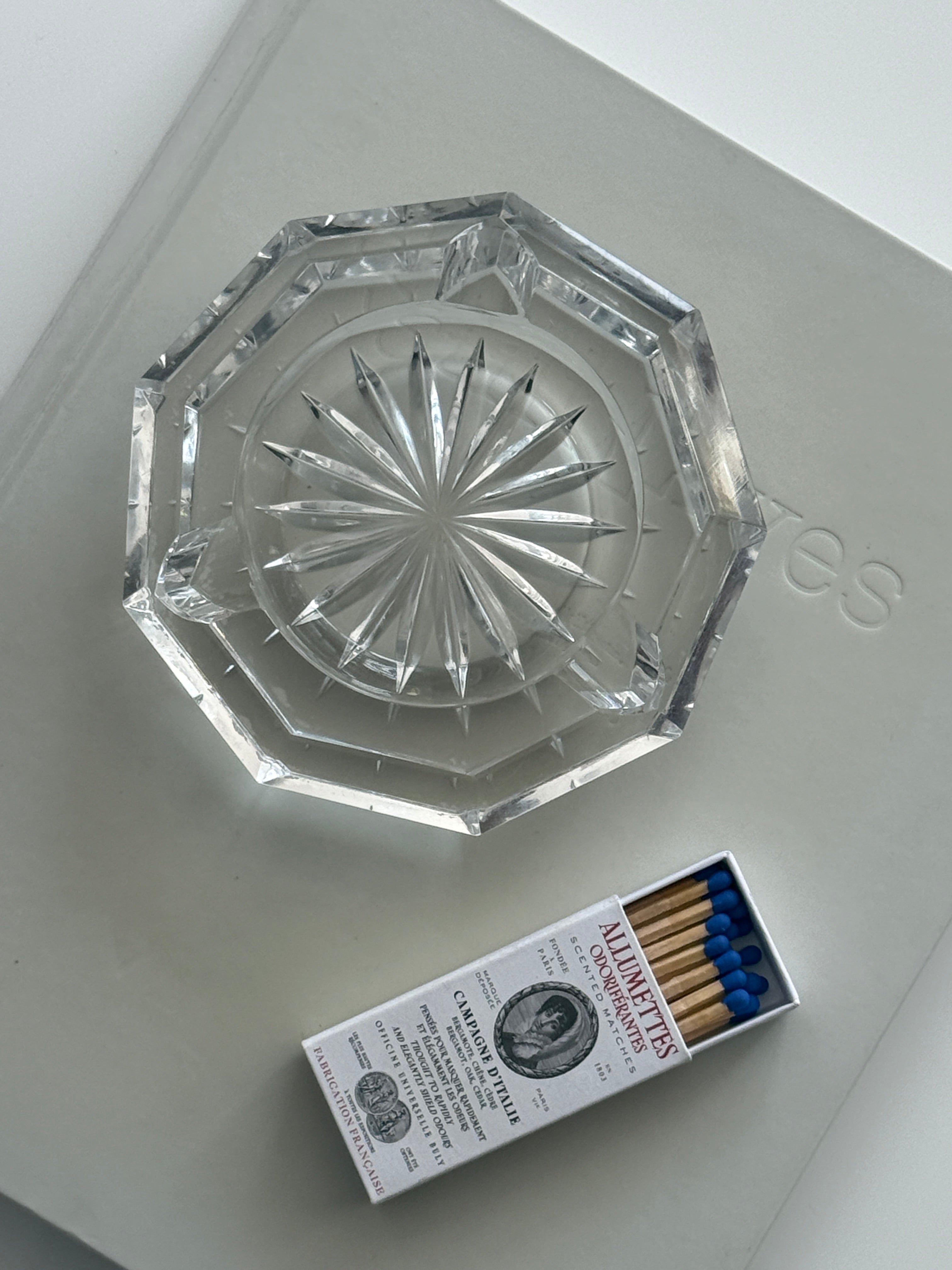 Crystal Octagonal Cigar Ashtray/ Vide Poche