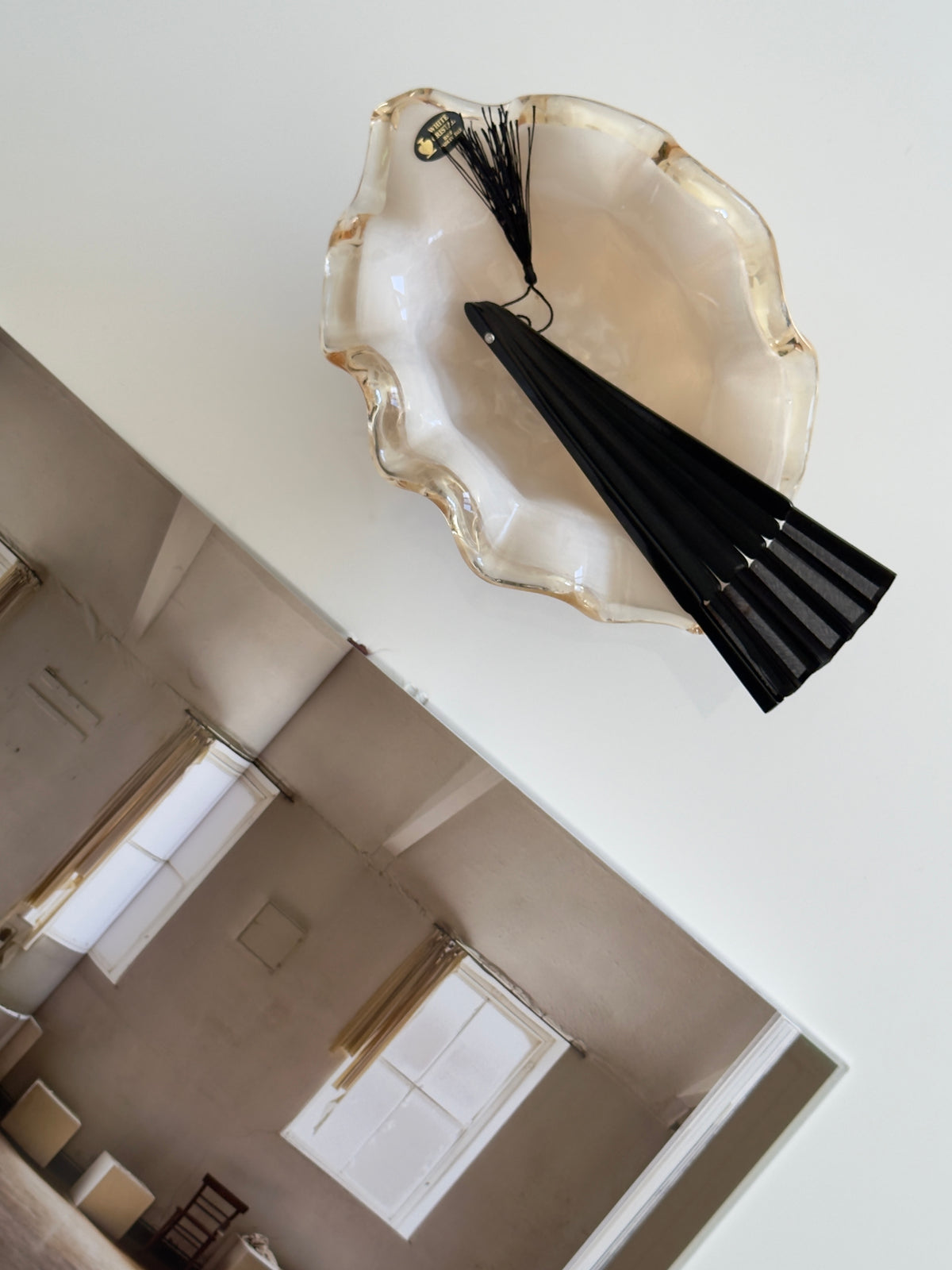Murano Art Glass Ruffled Pedestal Bowl — Italy