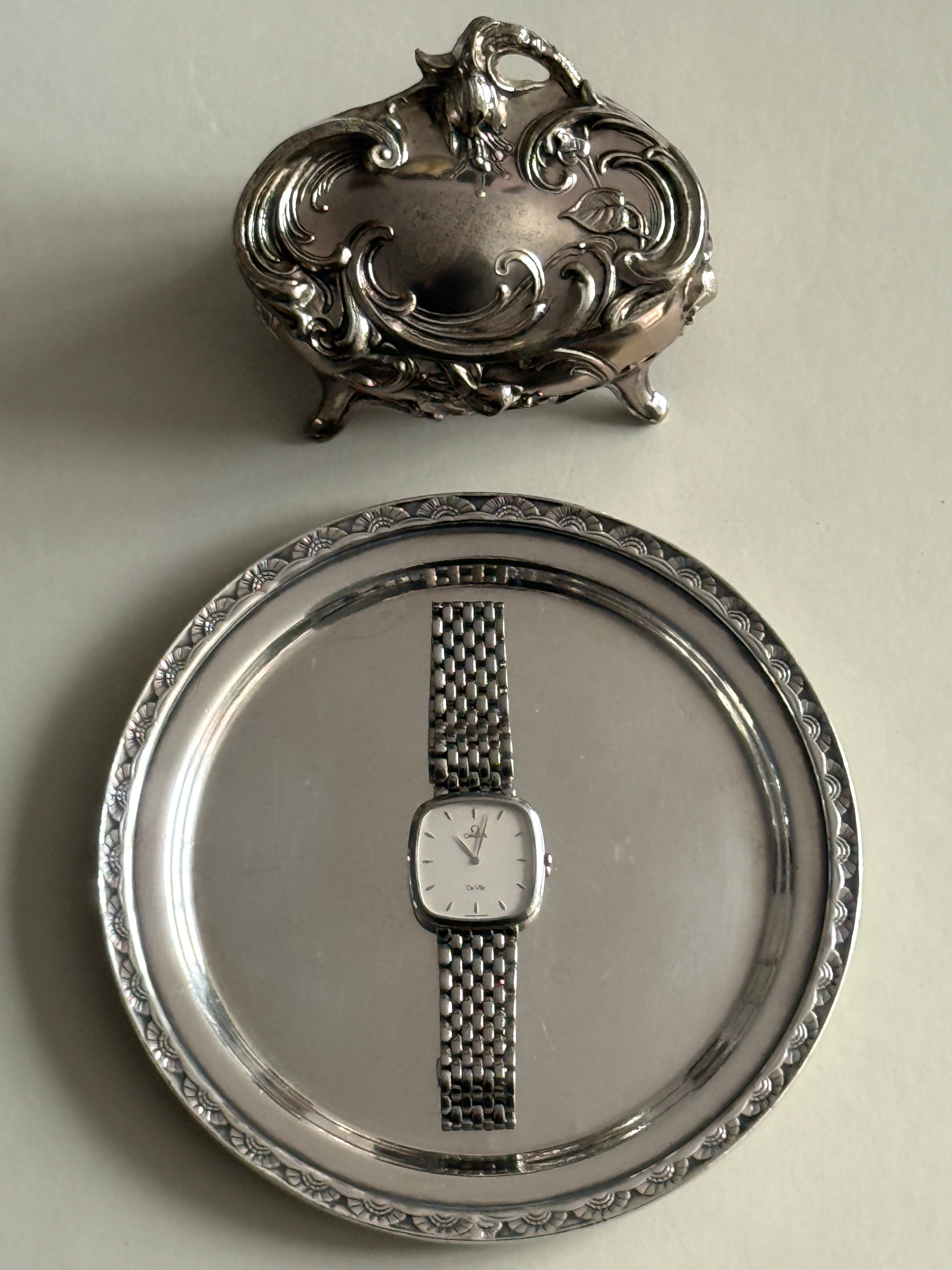 Small Ornate Silver Plated Serving Tray