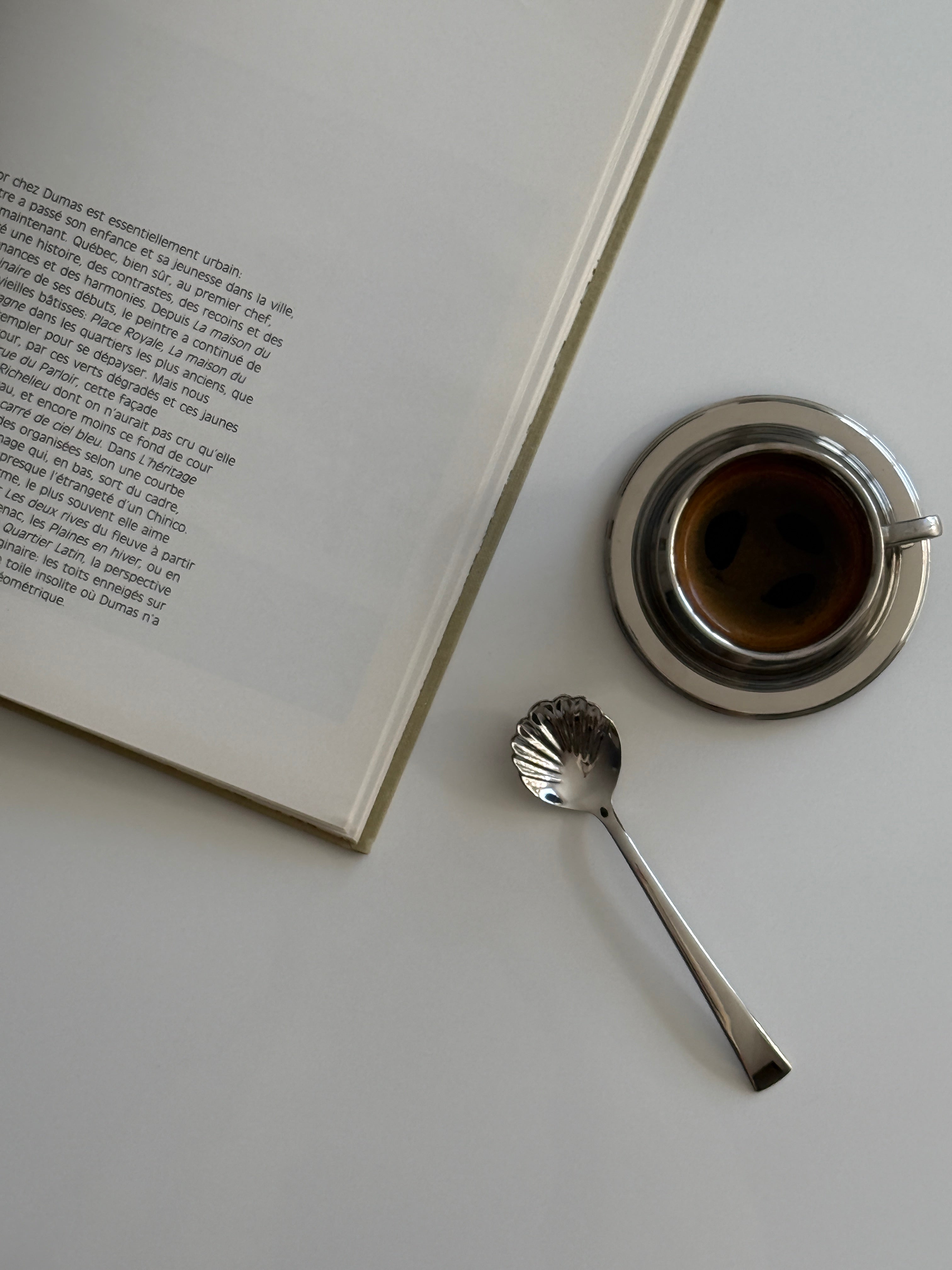 Stainless Steel Espresso cups & saucers (set of 2)
