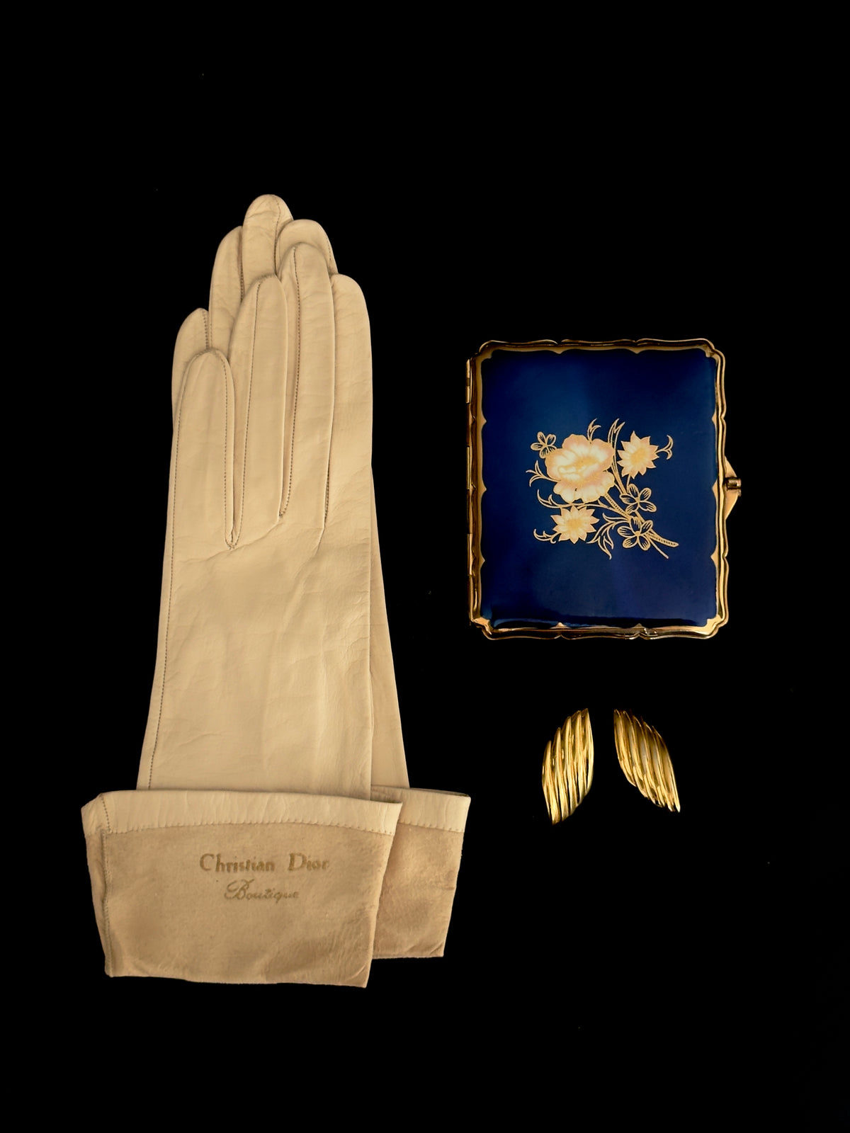 1950s Stratton Floral Cigarette & Card Case — England