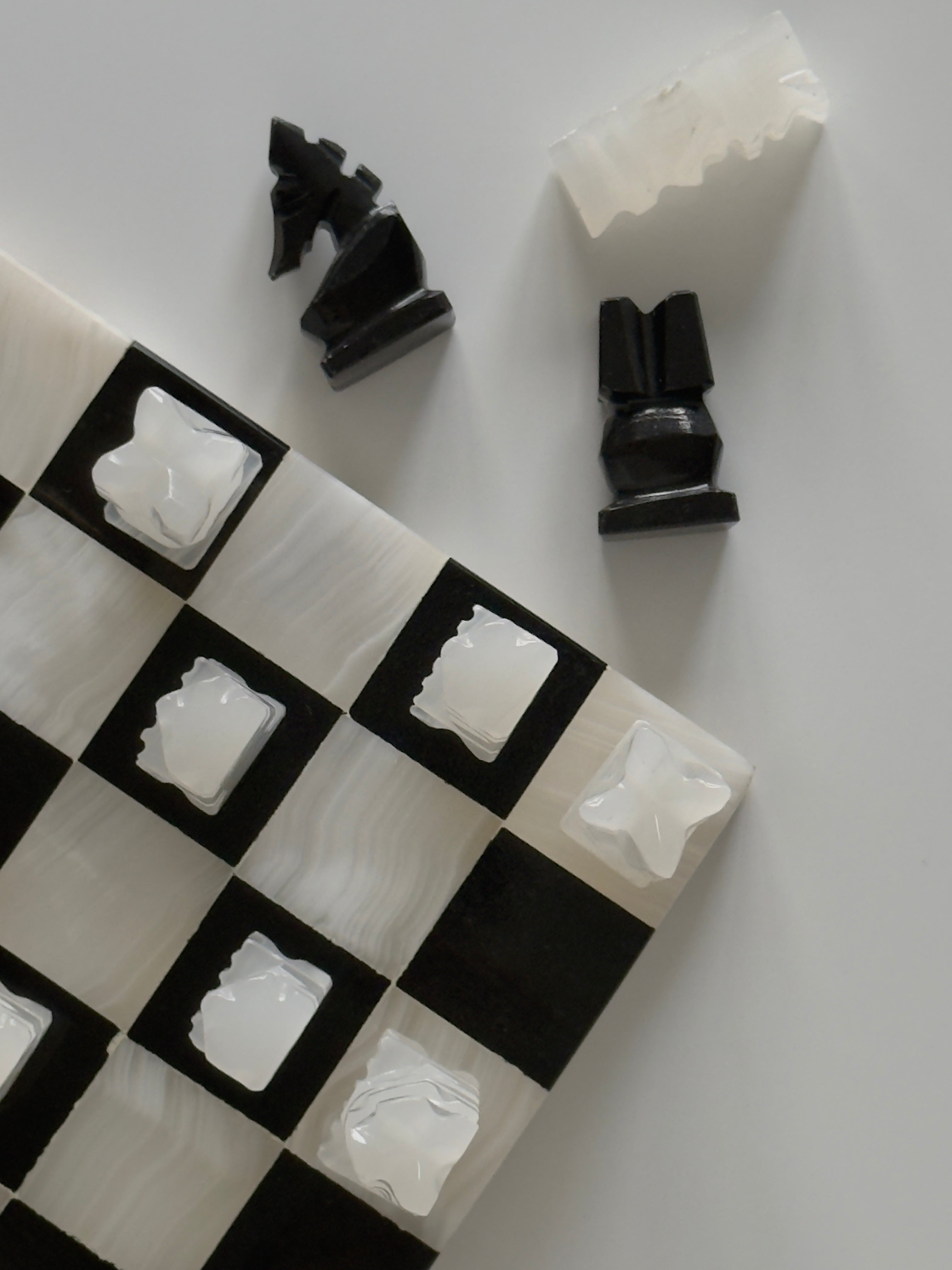 Black & White Marble Chess Set