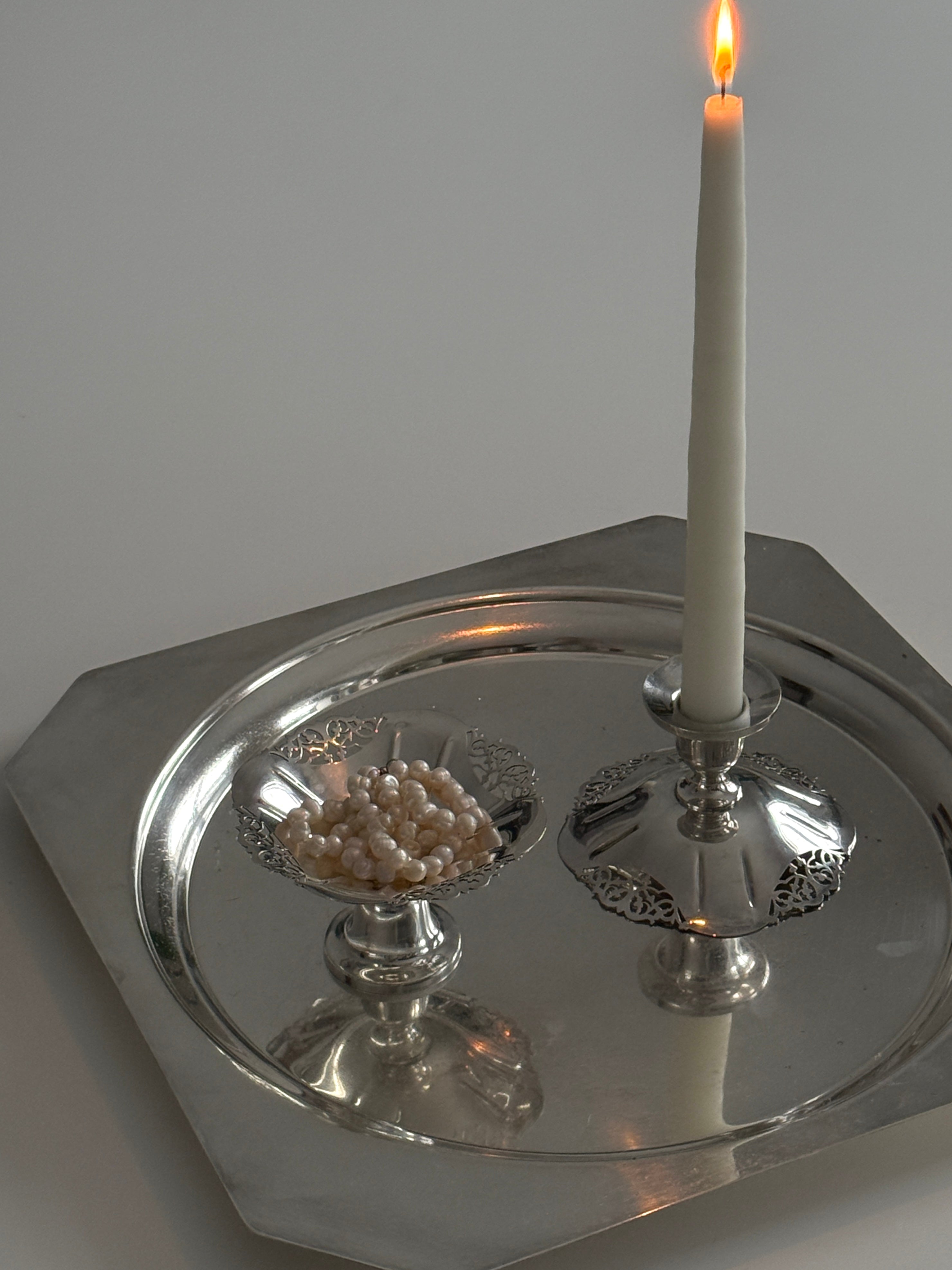 Pair of Birks Regency Silver Plate Candlesticks Holder 1950's