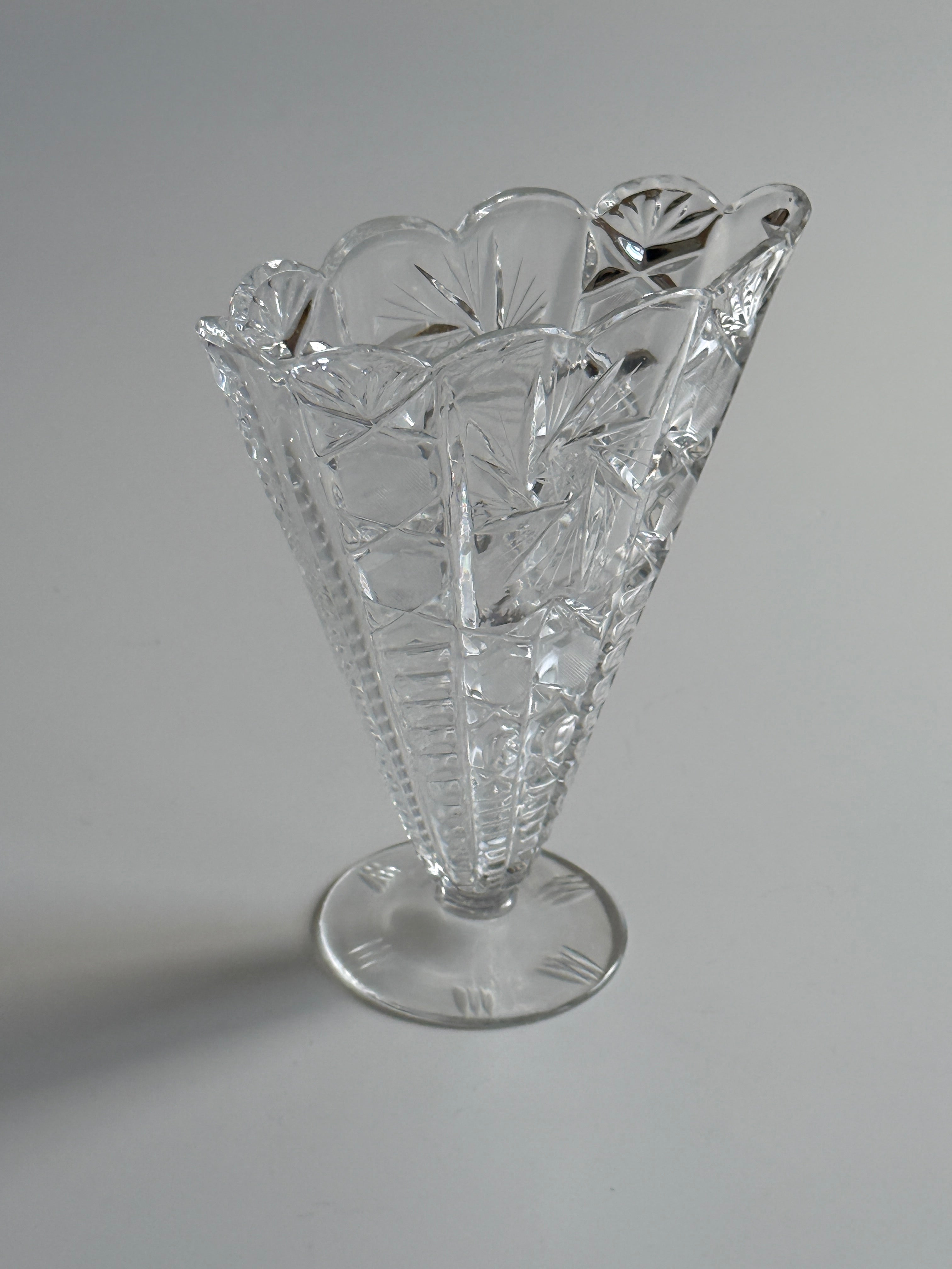 Vintage Crystal Fan Vase