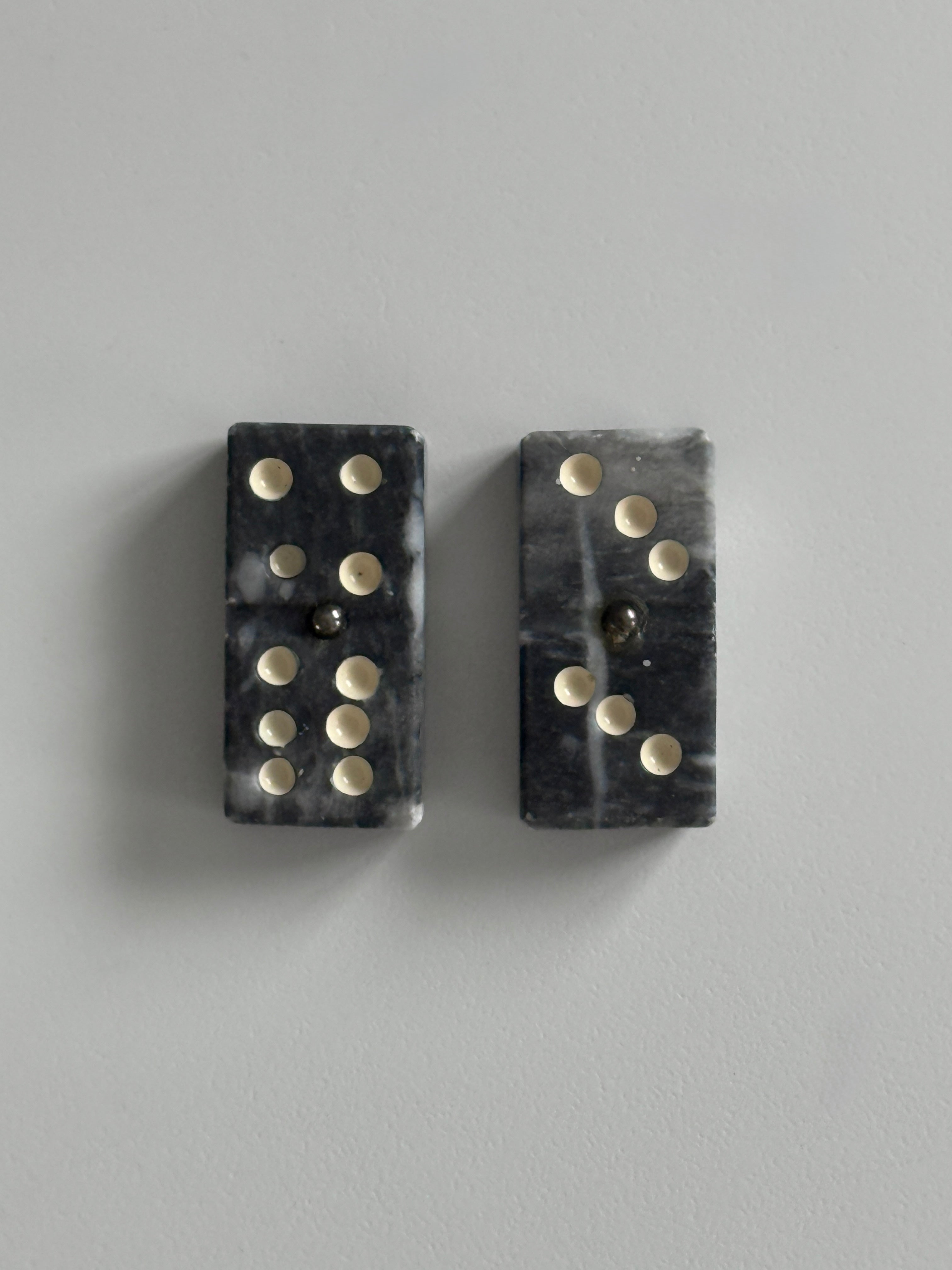 Mid Century Carrara Marble Domino Set