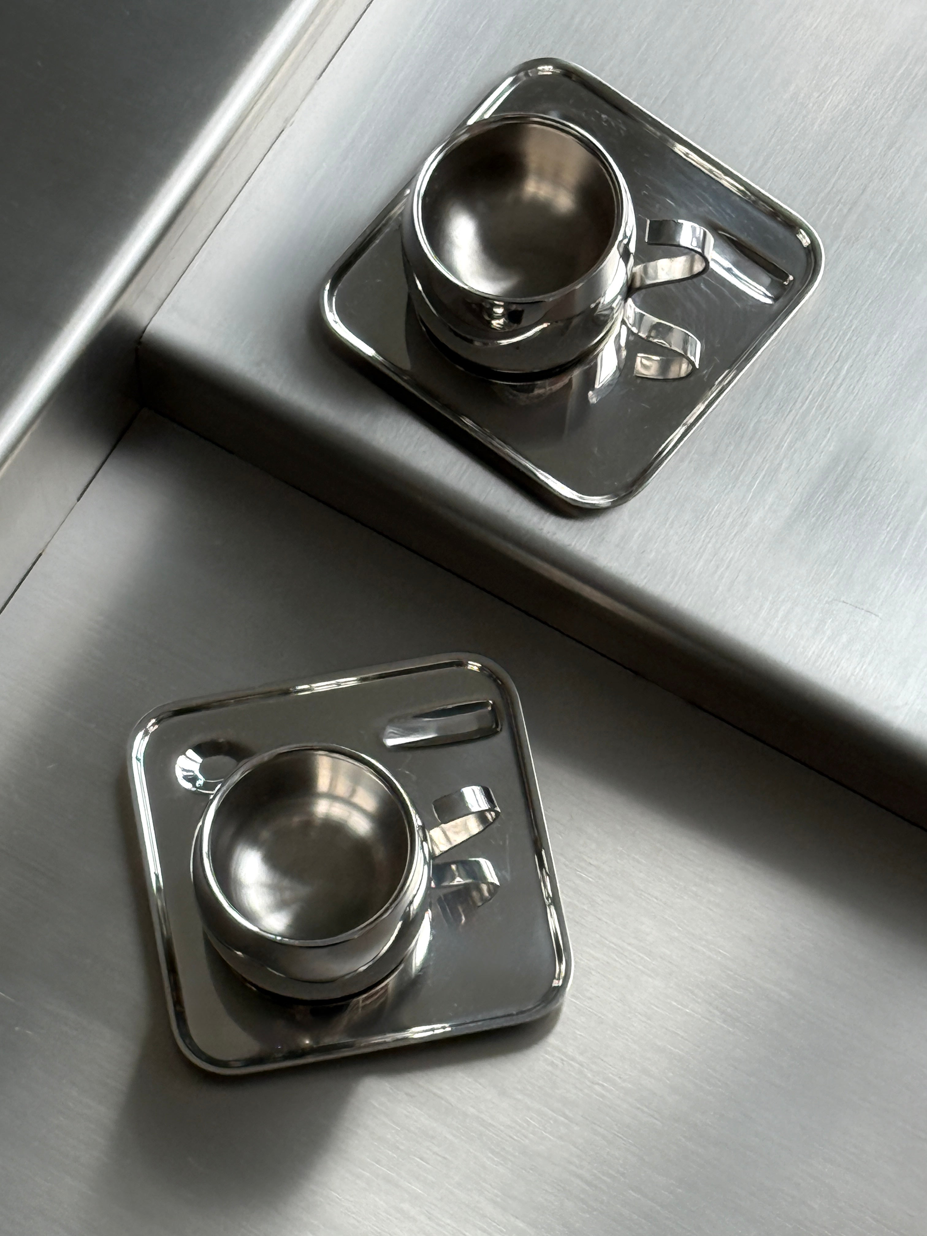 Stainless Steel Espresso Cup Set (set of 2)
