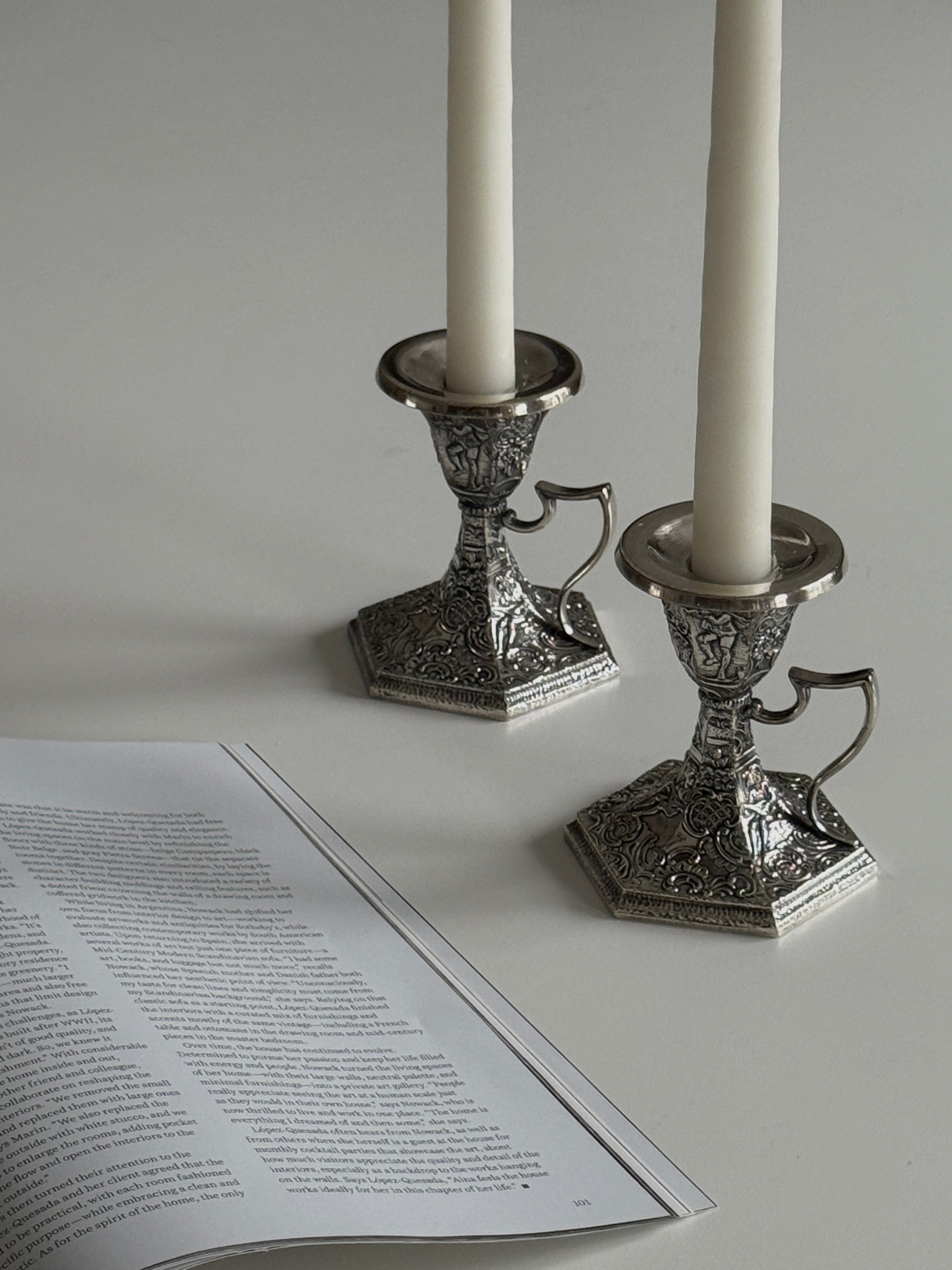 Pair of Derby Silver Plate Candlestick Holders