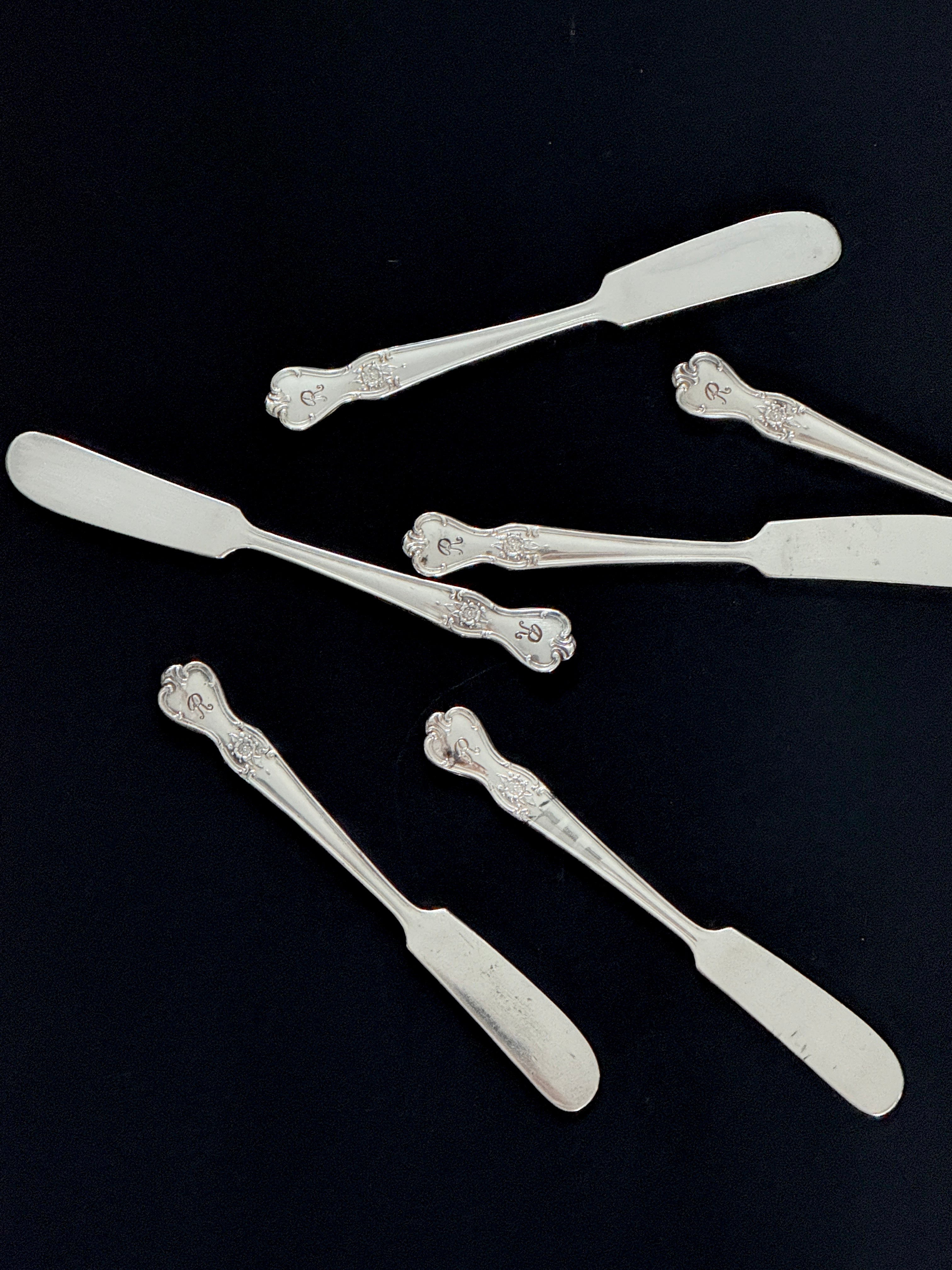 Monogram Silver Plated Butter Knives (set of 6)