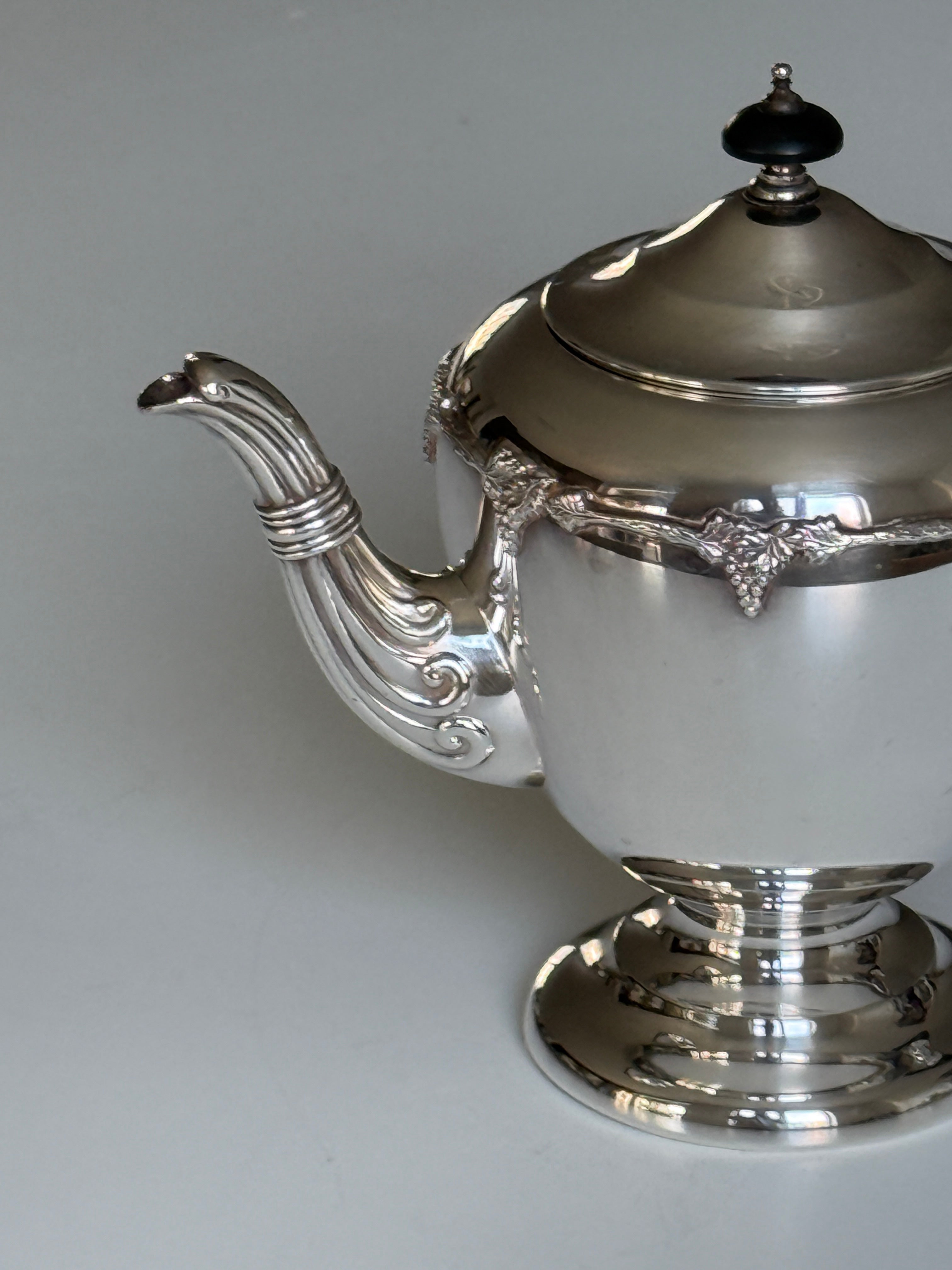 Adorned Silver Plate Tea/Coffee pot