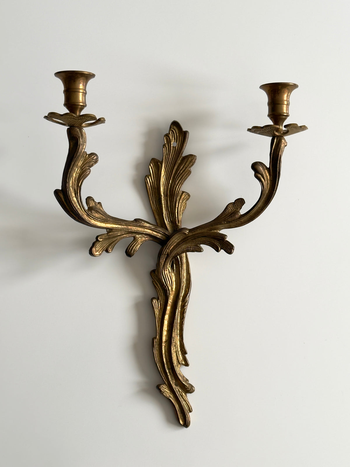 Pair of Antique Brass Wall Candle Holders