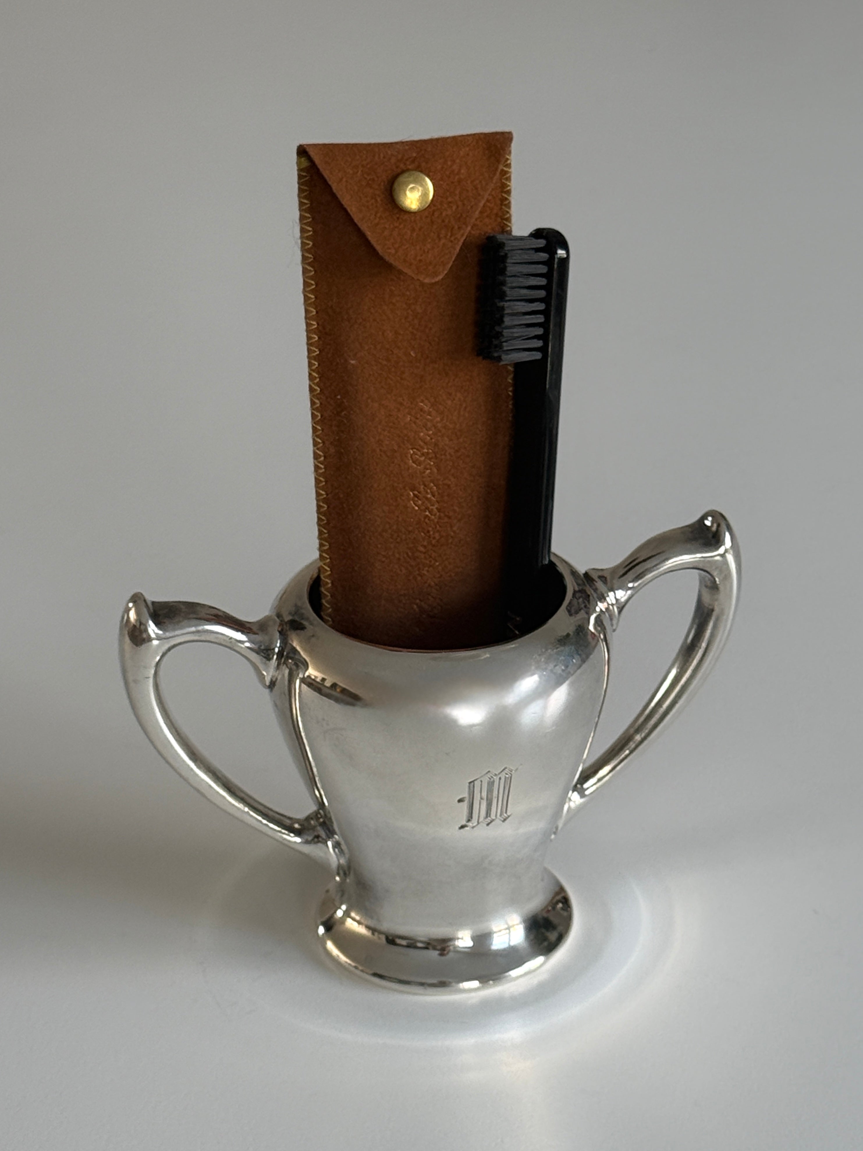 Monogram Silver Plate Sugar Bowl