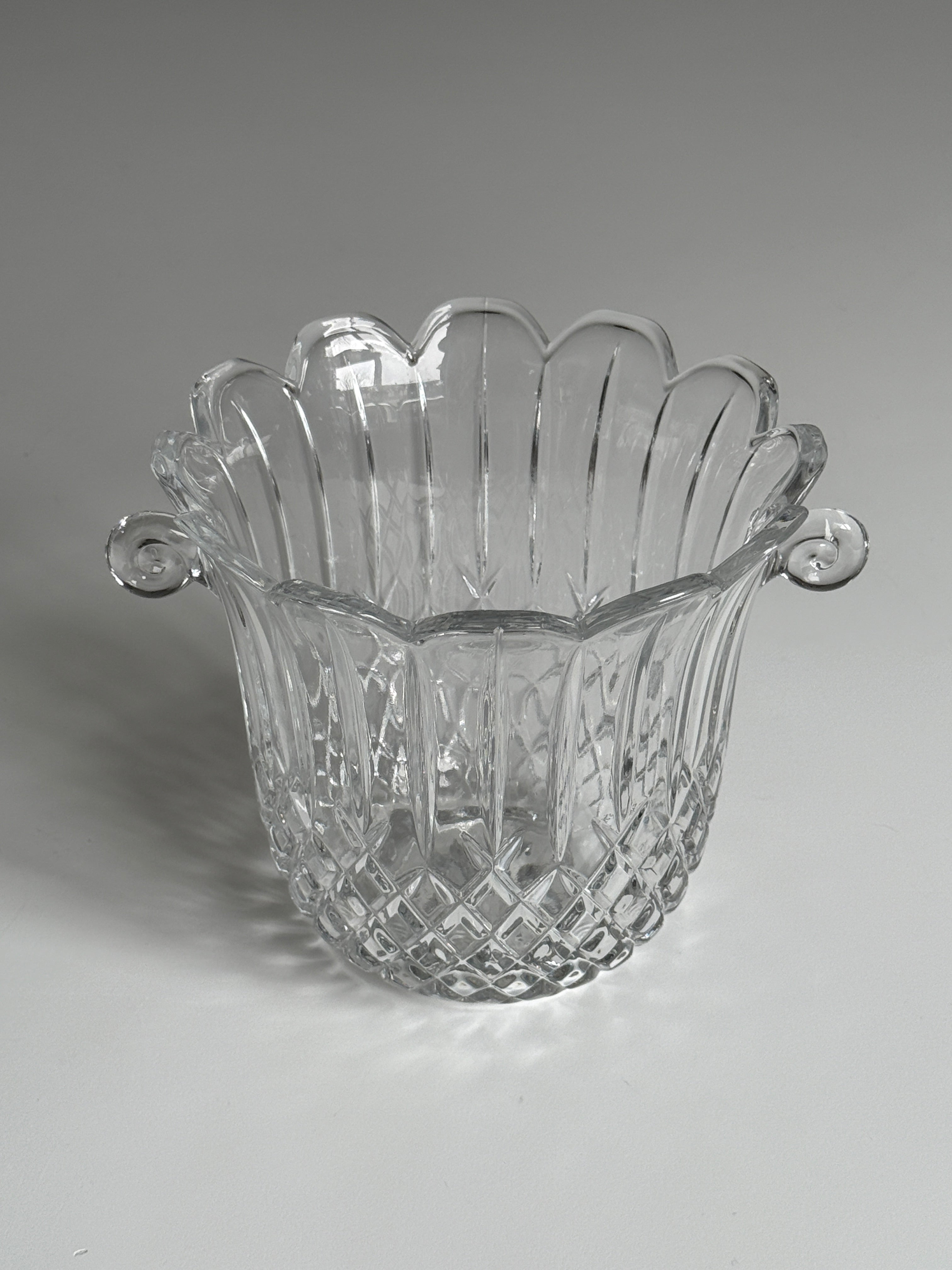 Diamond Cut Crystal Ice Bucket