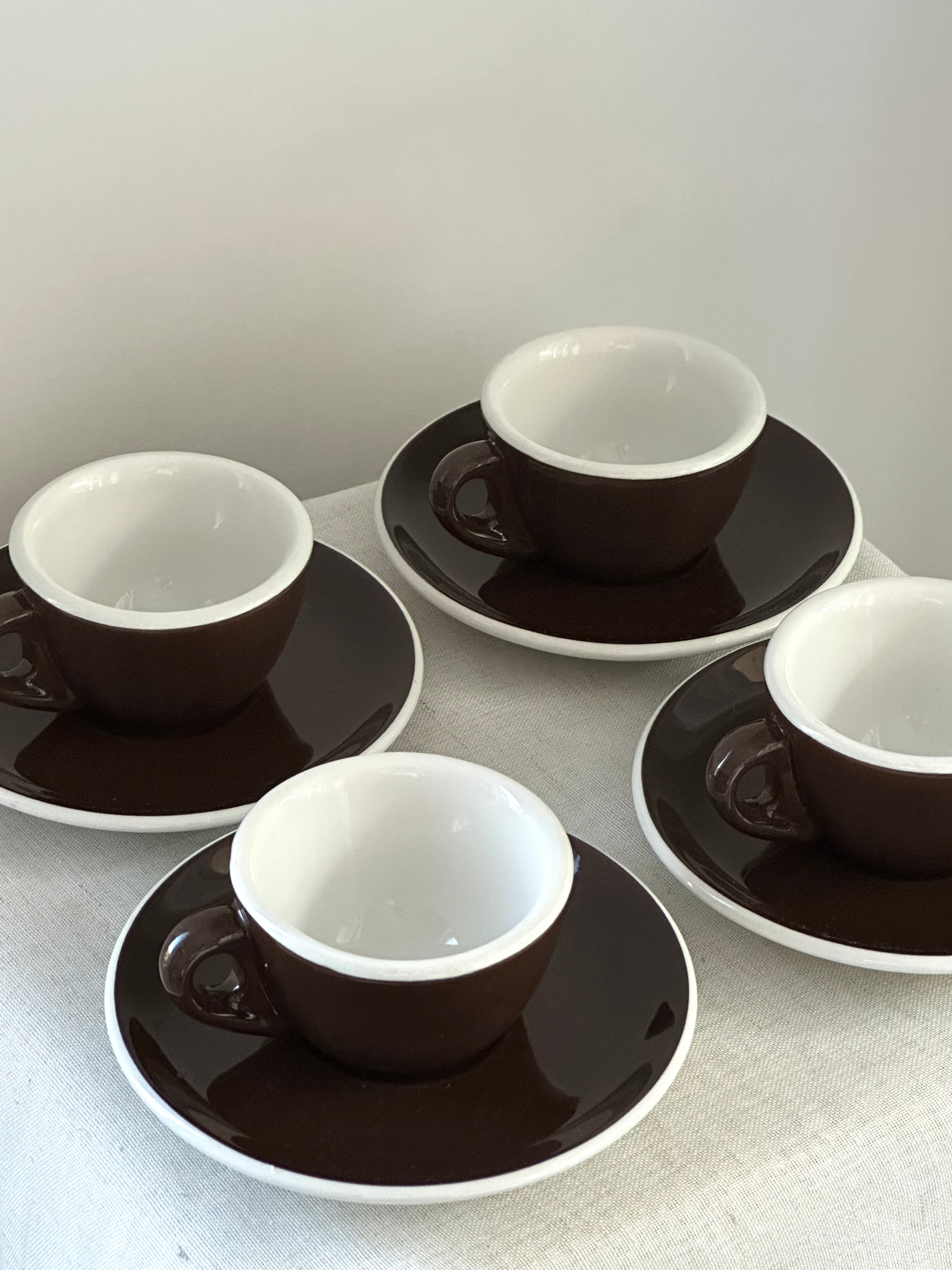 Vintage Set of Richard Ginori Espresso Cups and Saucers - Italy
