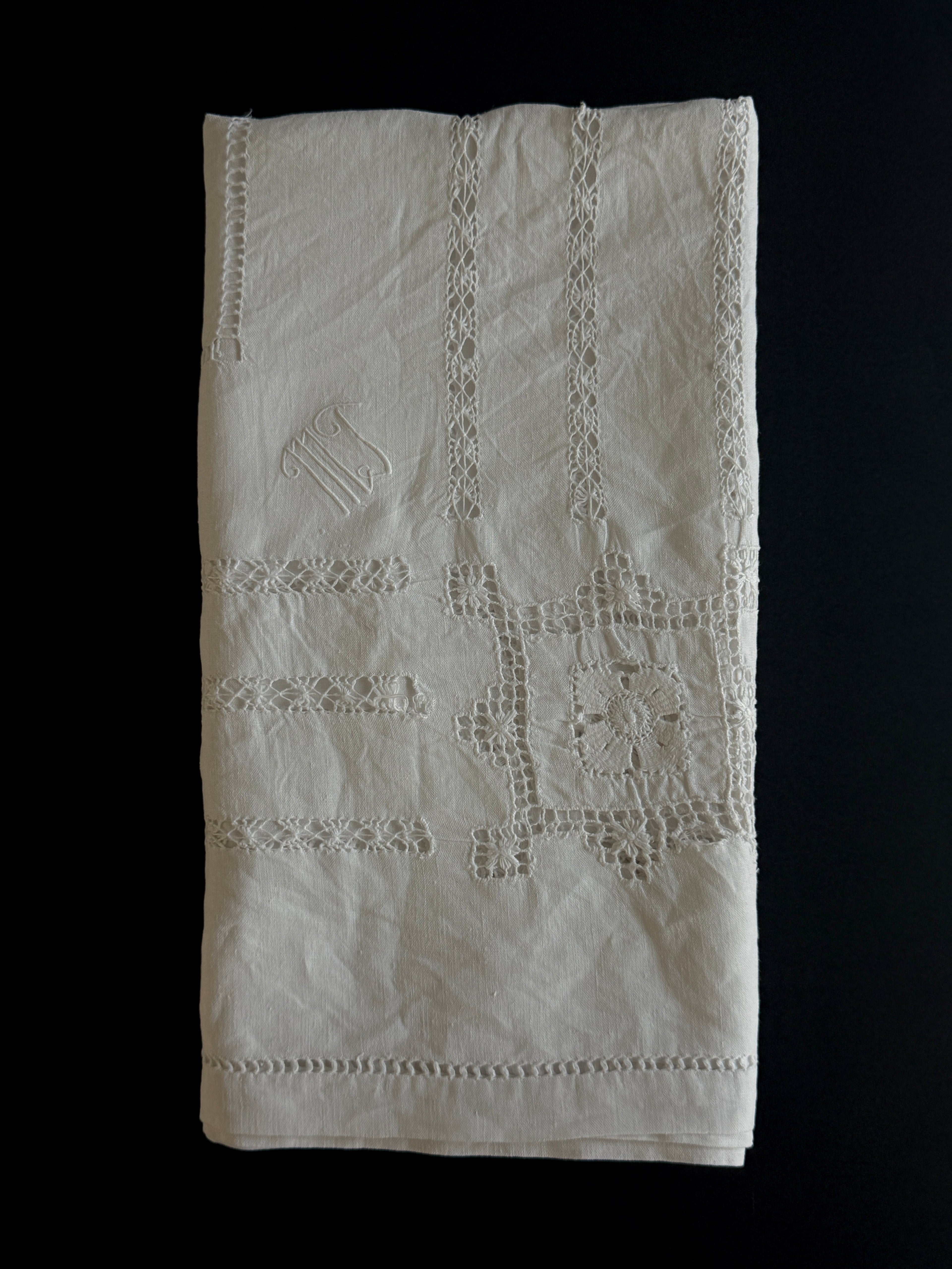 Vintage Drawn Thread Hand Made Tablecloth