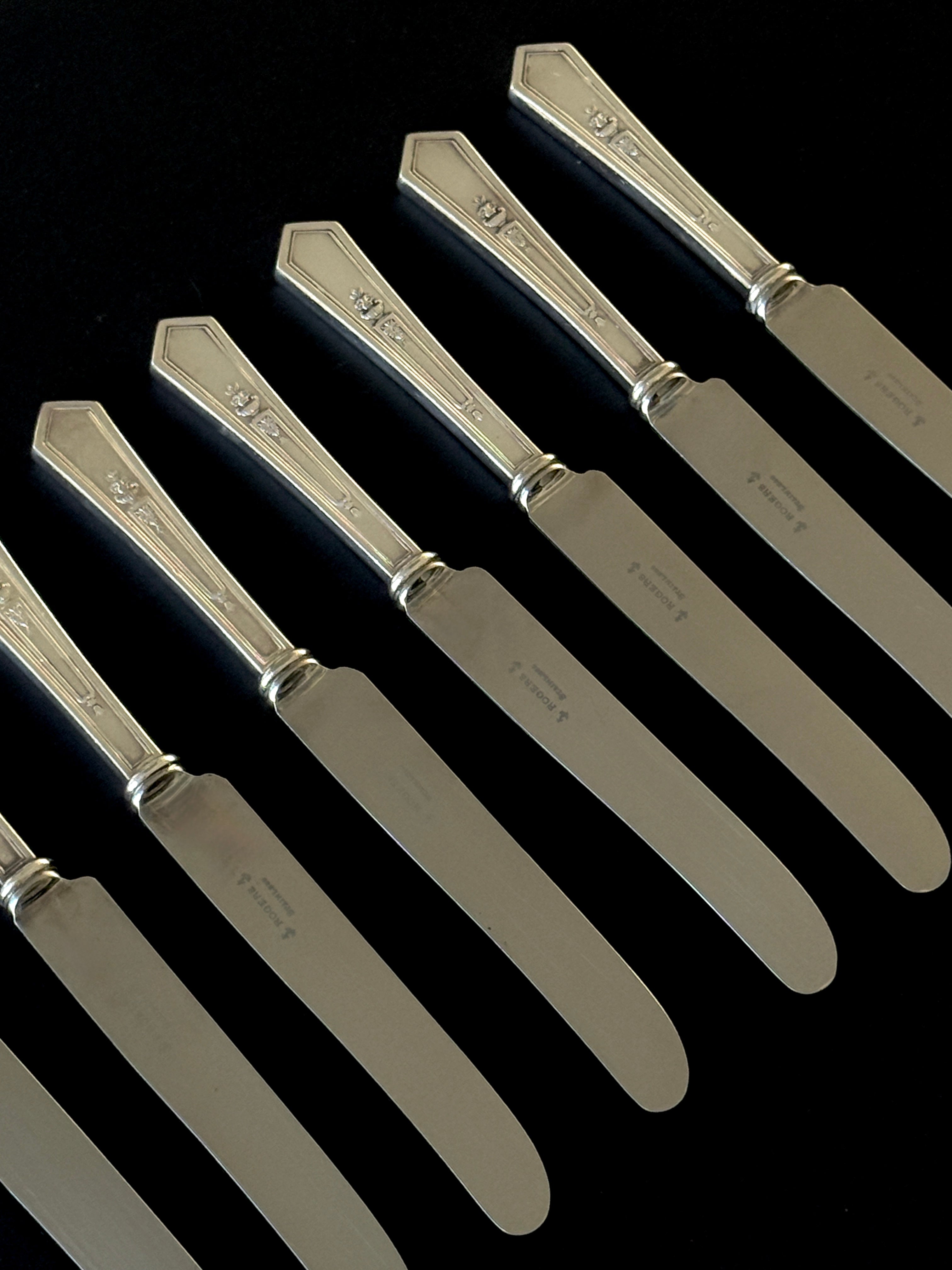 Antique Anchor Dinner Knife 1920s (set of 8)