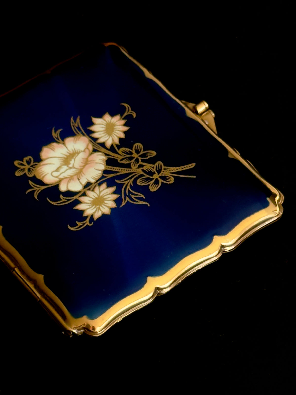 1950s Stratton Floral Cigarette & Card Case — England