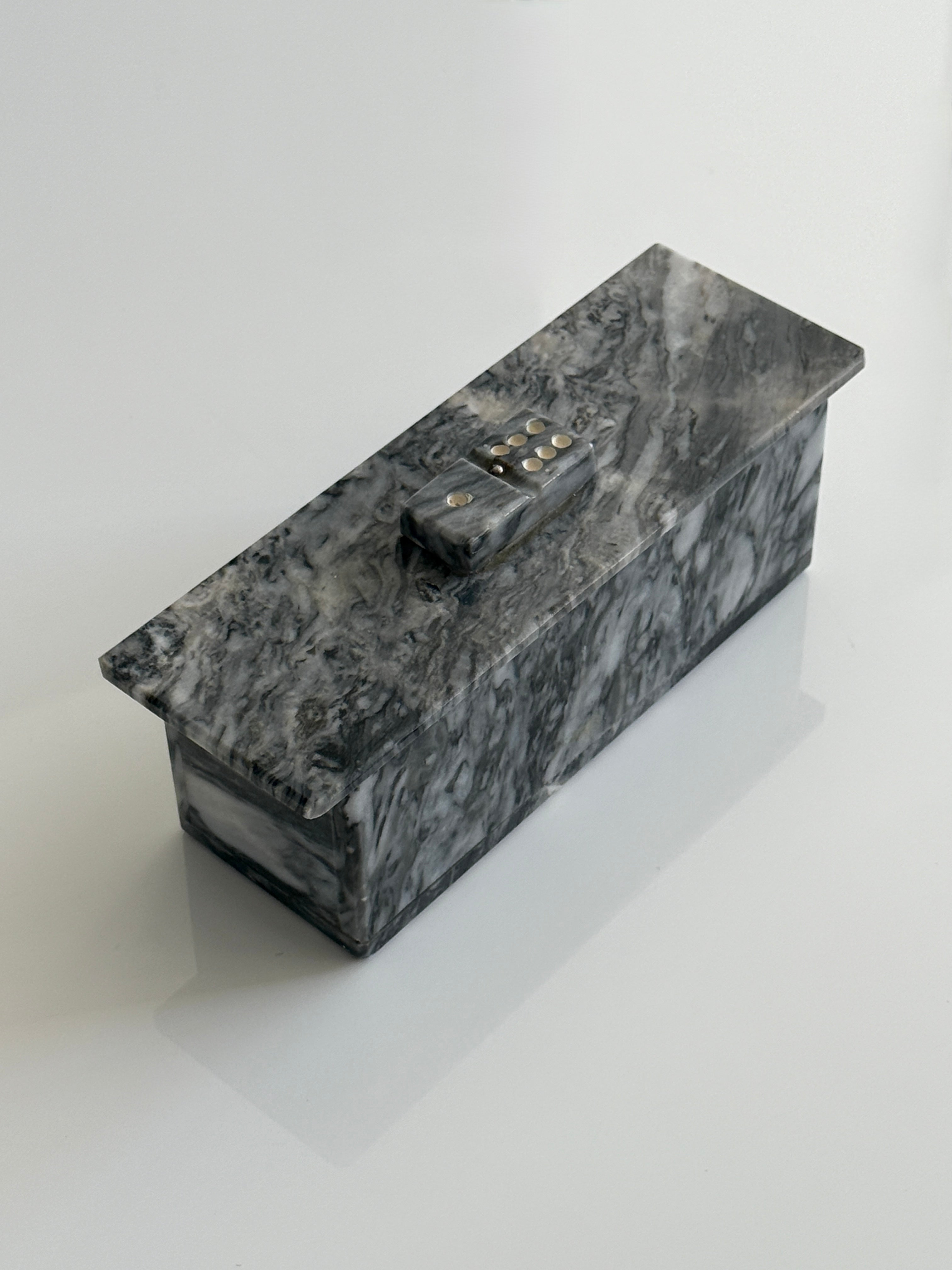 Mid Century Carrara Marble Domino Set