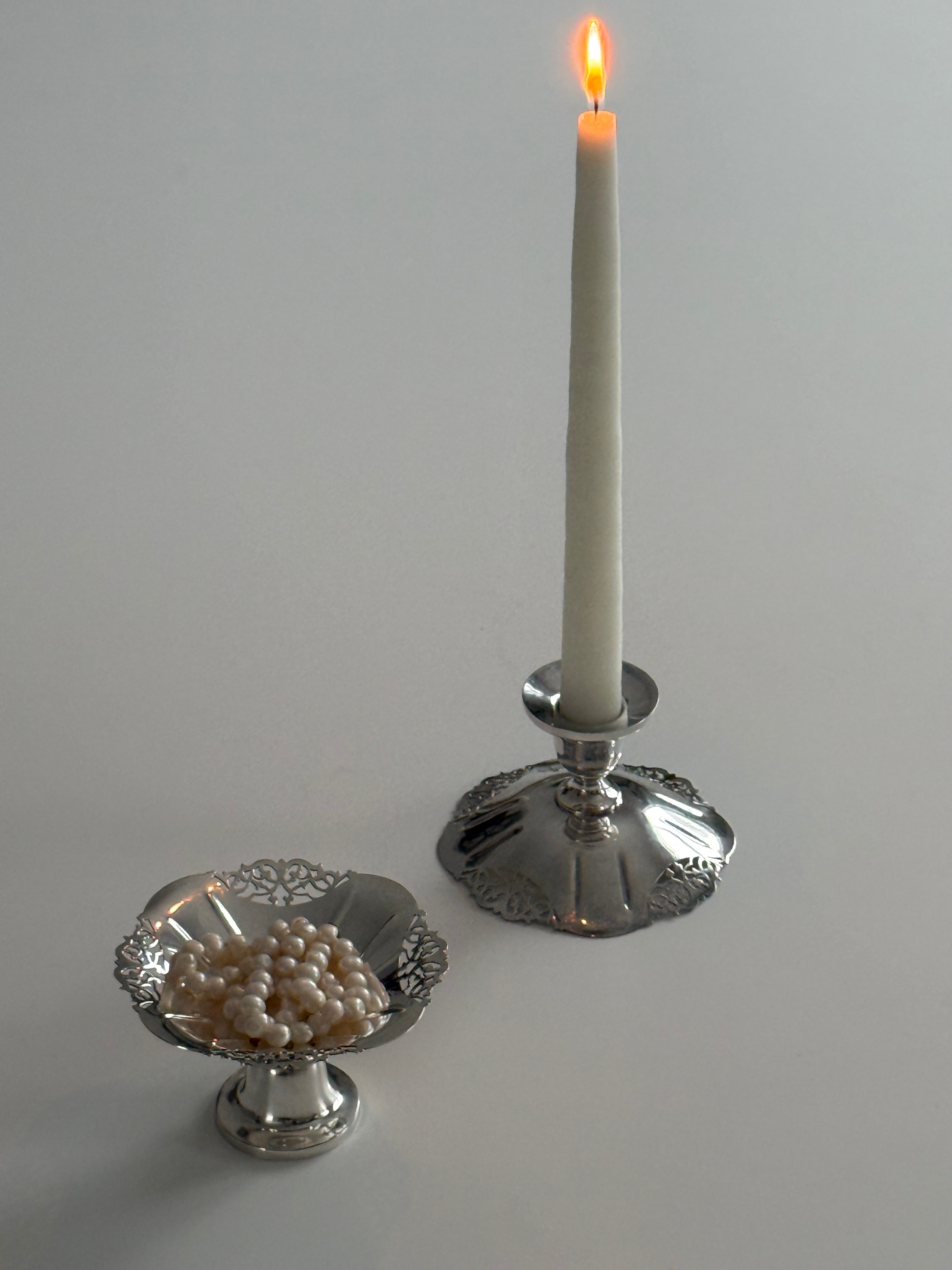 Pair of Birks Regency Silver Plate Candlesticks Holder 1950's