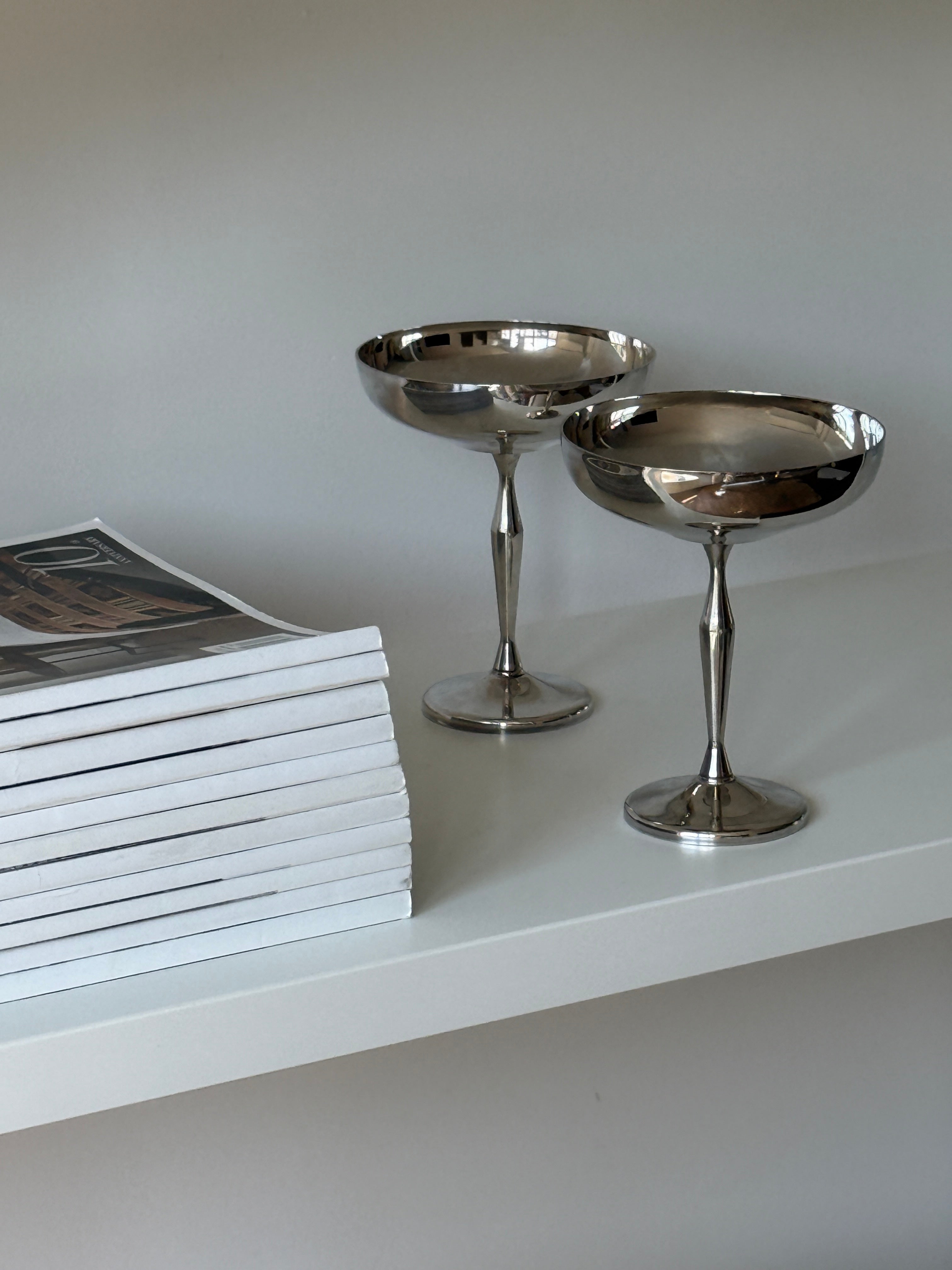 Pair of Silver Plated Coupes