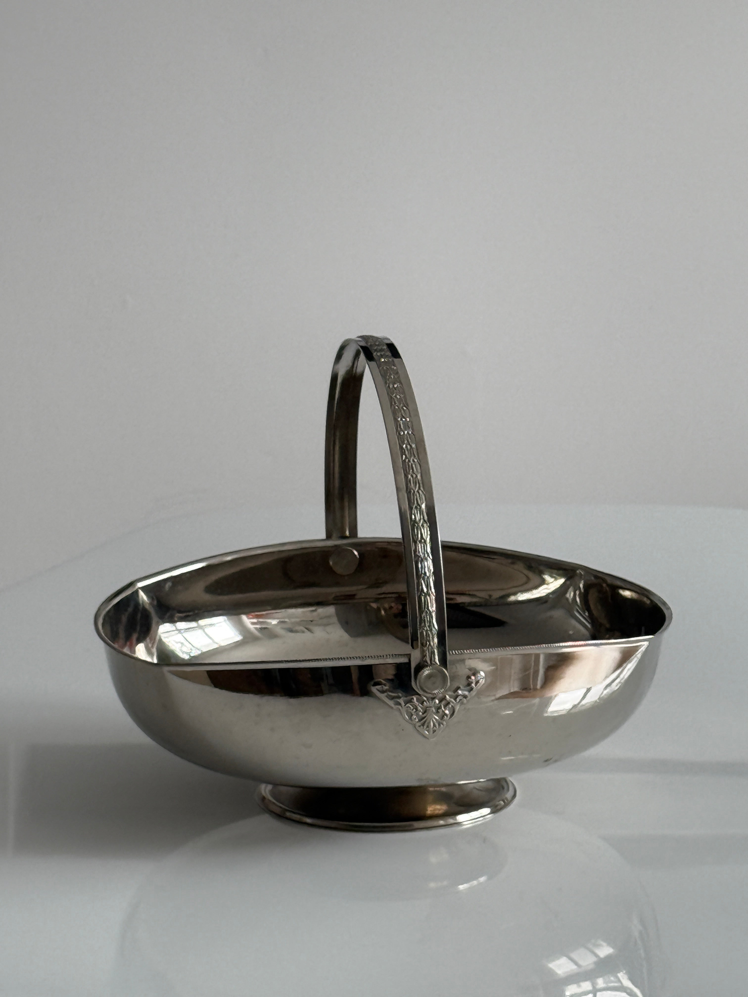 Italian Silver Plated Pedestal Basket