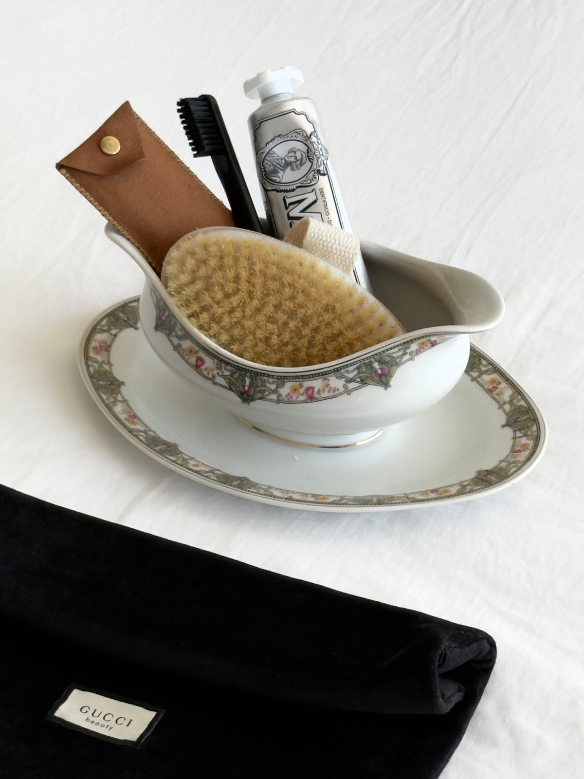 Limoges Floral Gravy Boat & Underplate — France