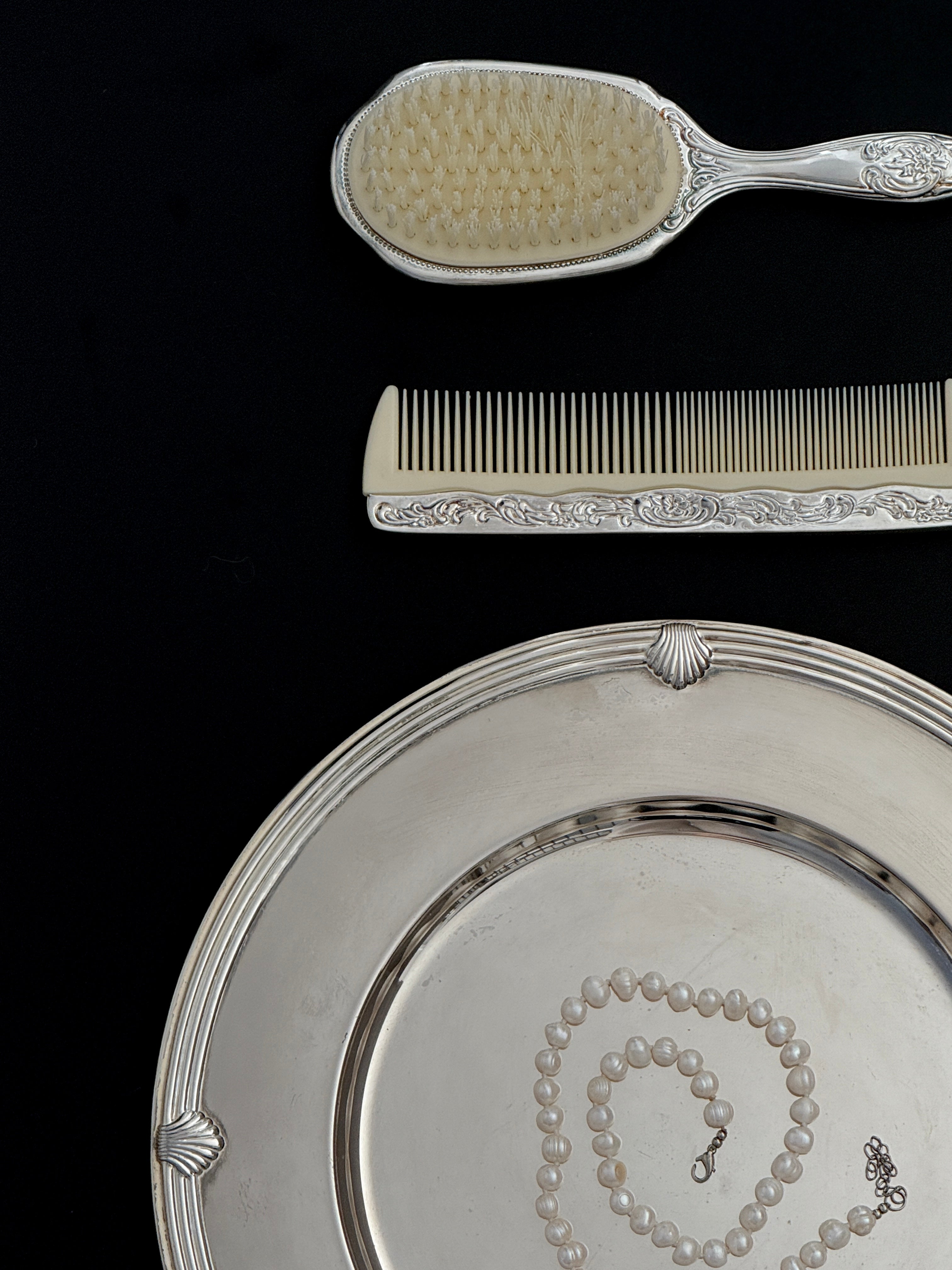 Shell Ornate Silver Plate Dish