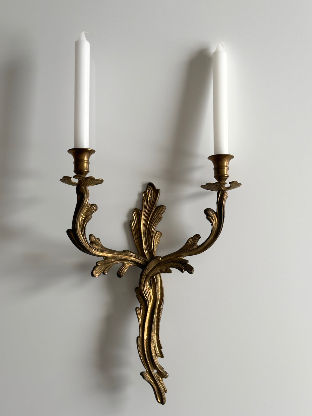 Pair of Antique Brass Wall Candle Holders