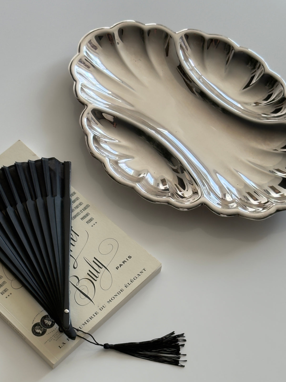 BIRKS Scalloped Silver Plate Divided Serving Dish