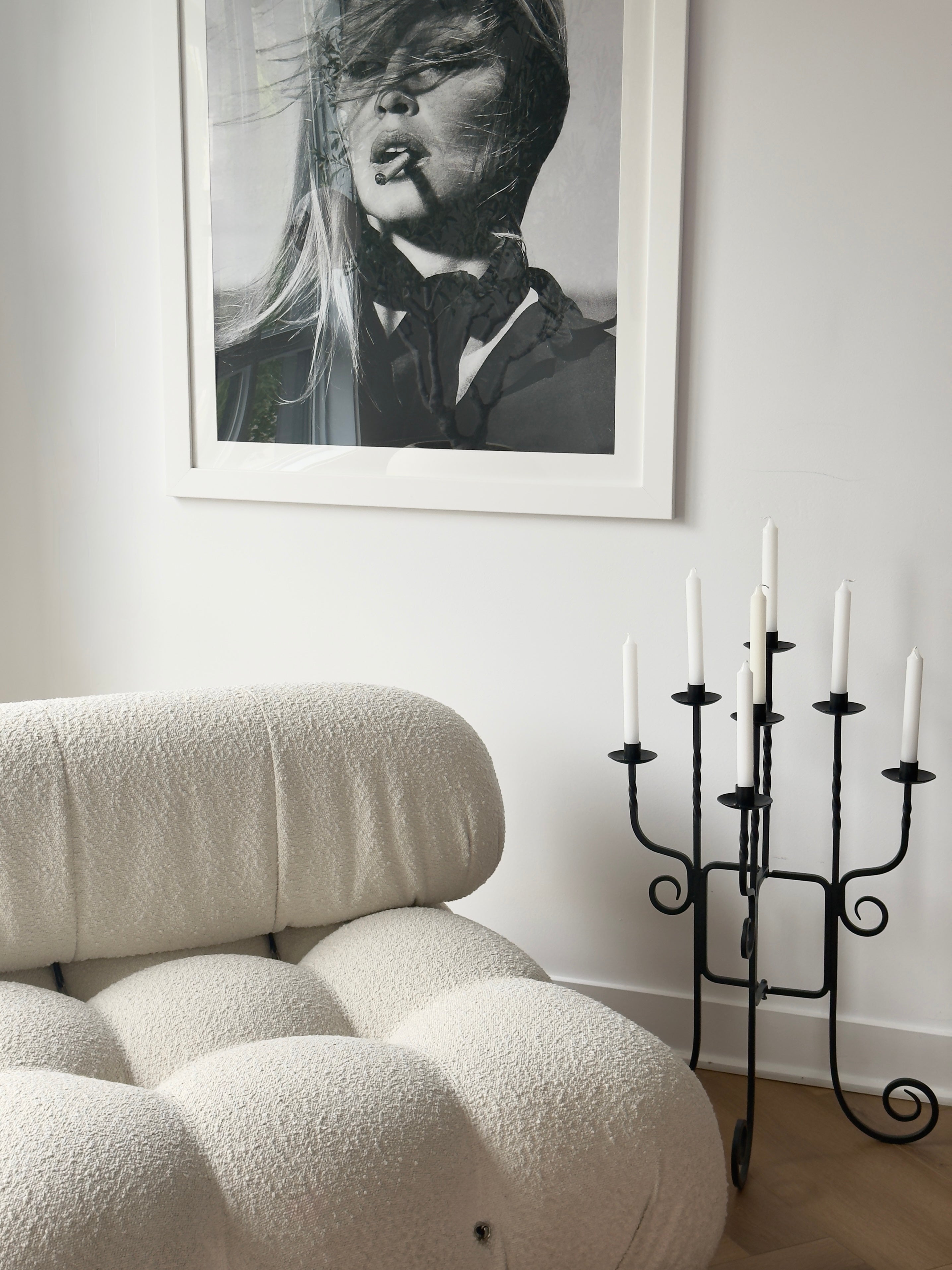 Vintage Wrought Iron Floor Candelabra