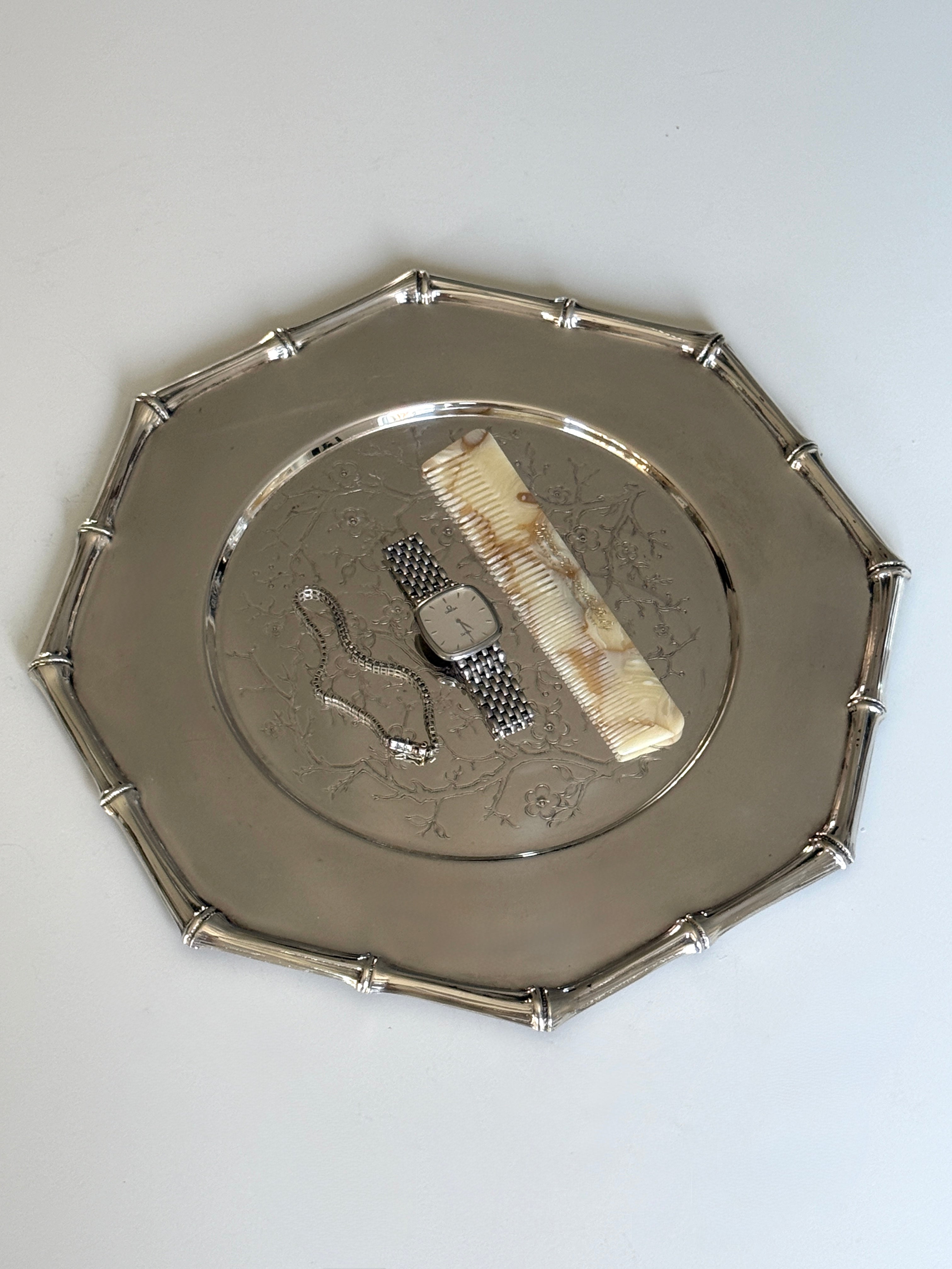 Silver Plated Bamboo Tray