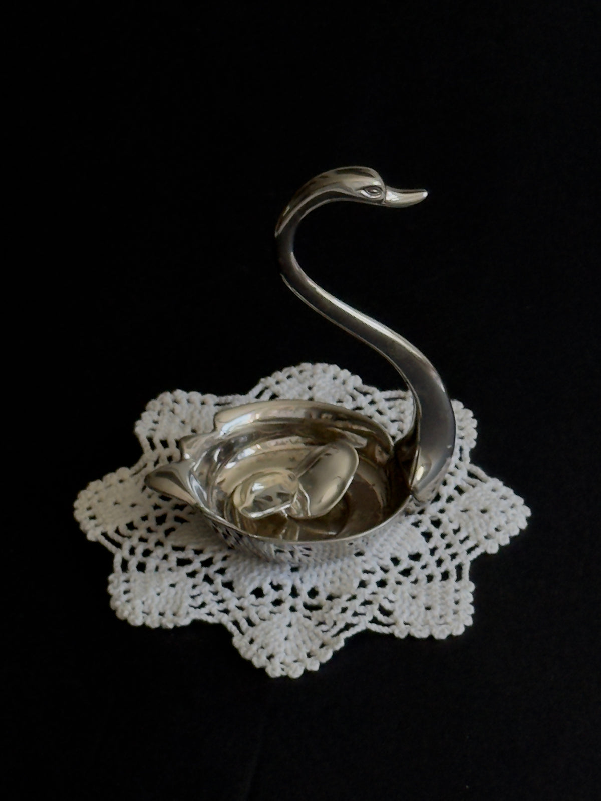 Pair of Silver Plated Swan Trinket Dish