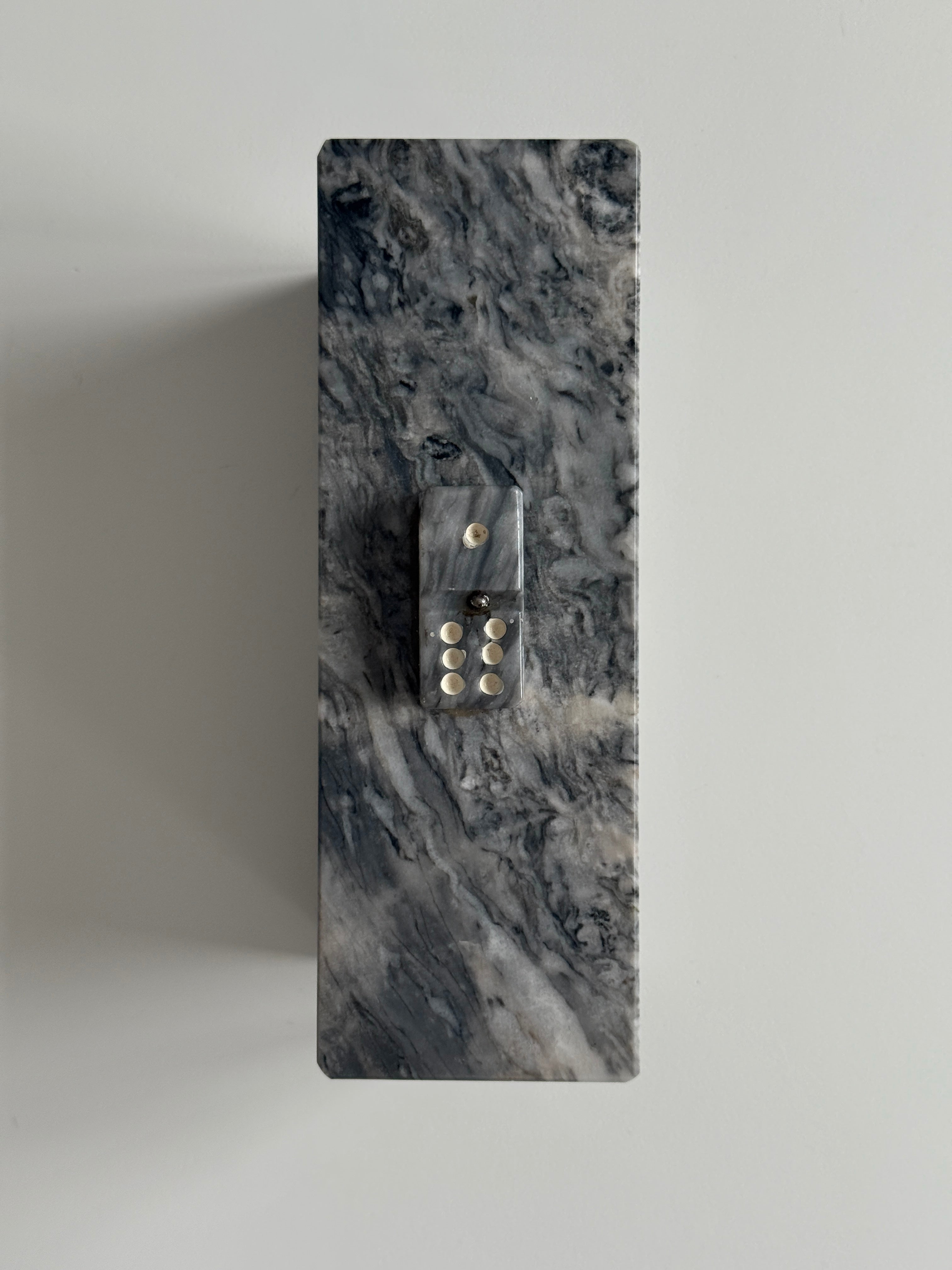 Mid Century Carrara Marble Domino Set