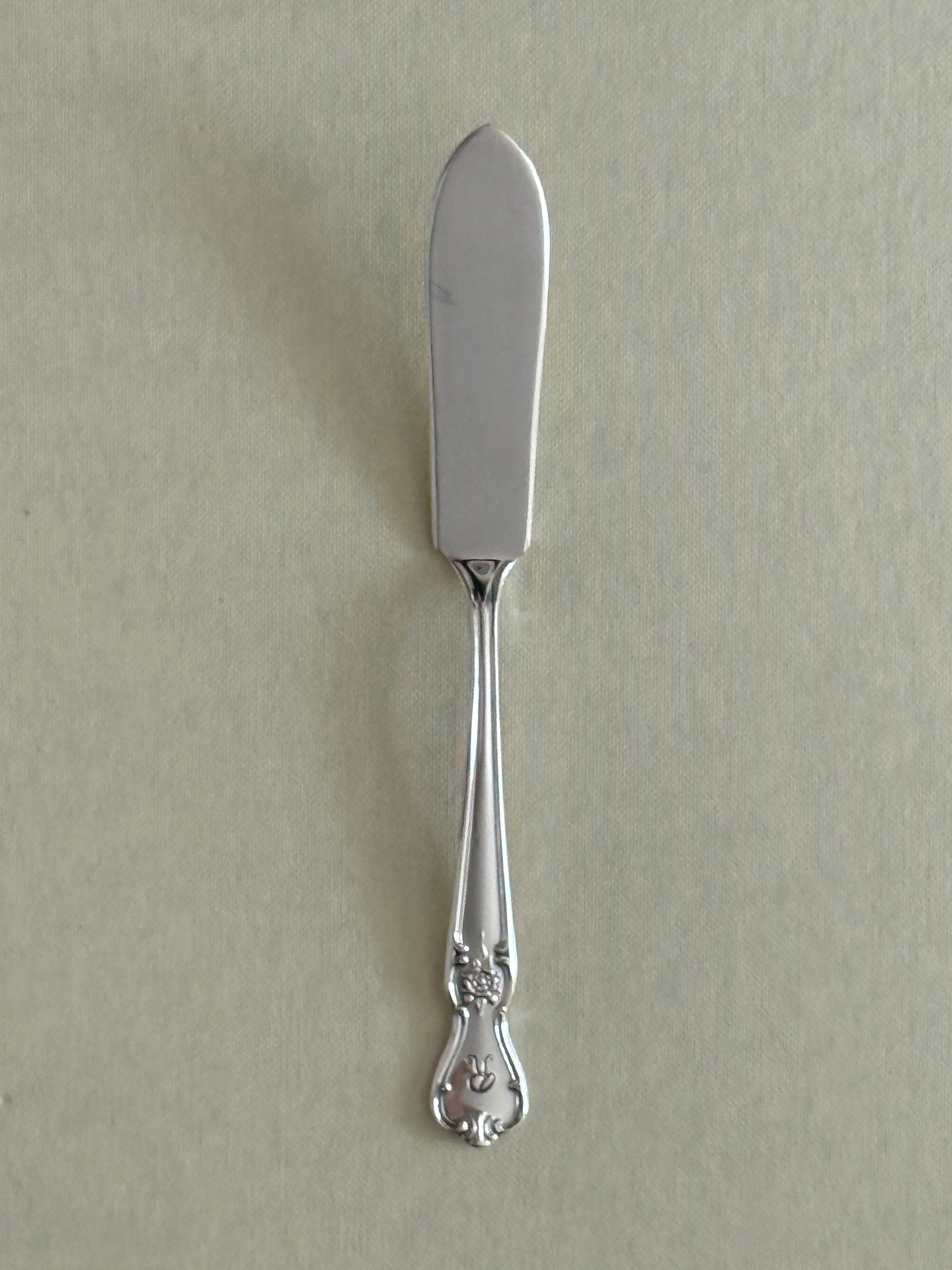 Silver Plated Monogram Butter Knife