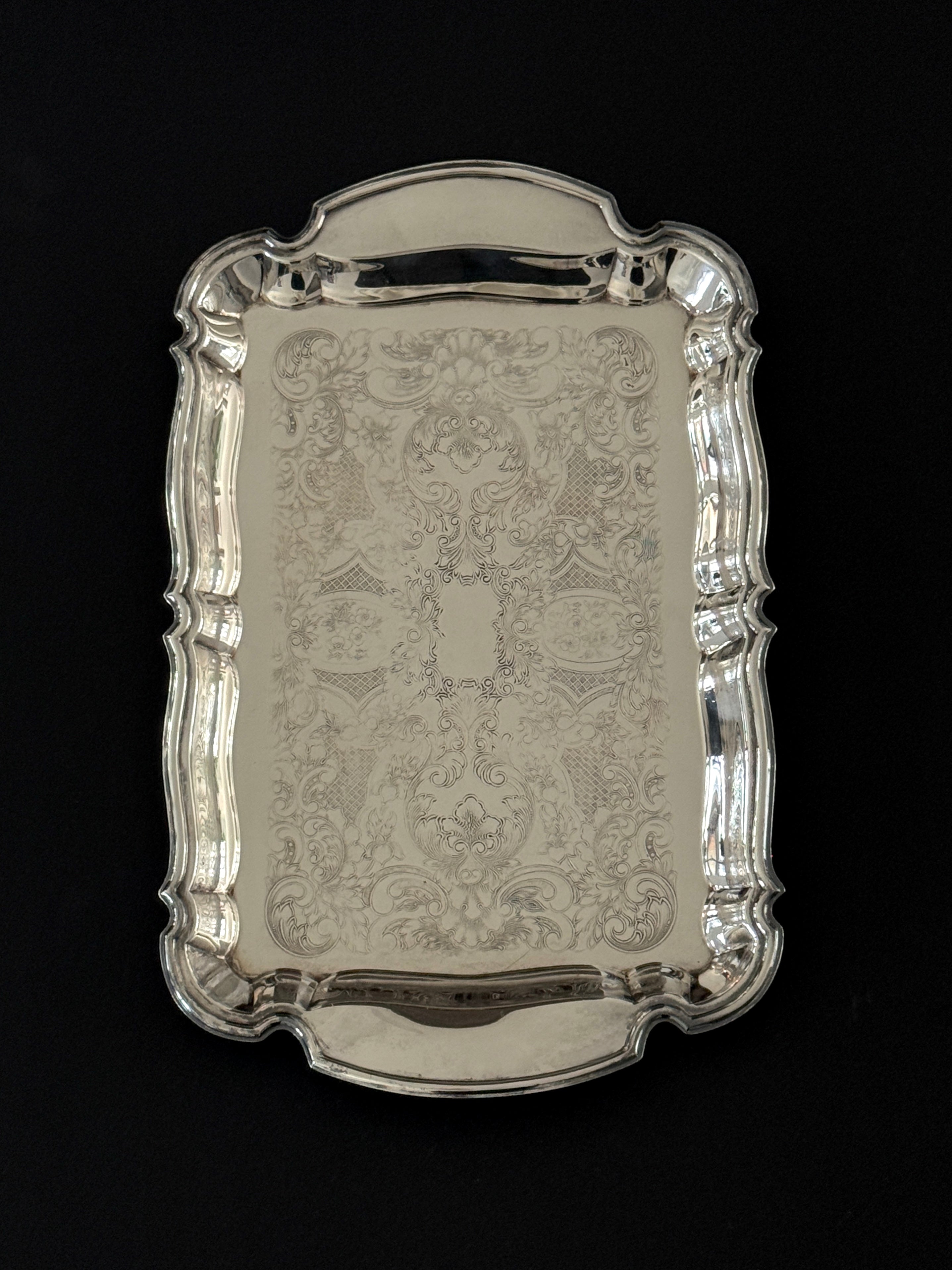 Ornate Silver Plate Serving Tray